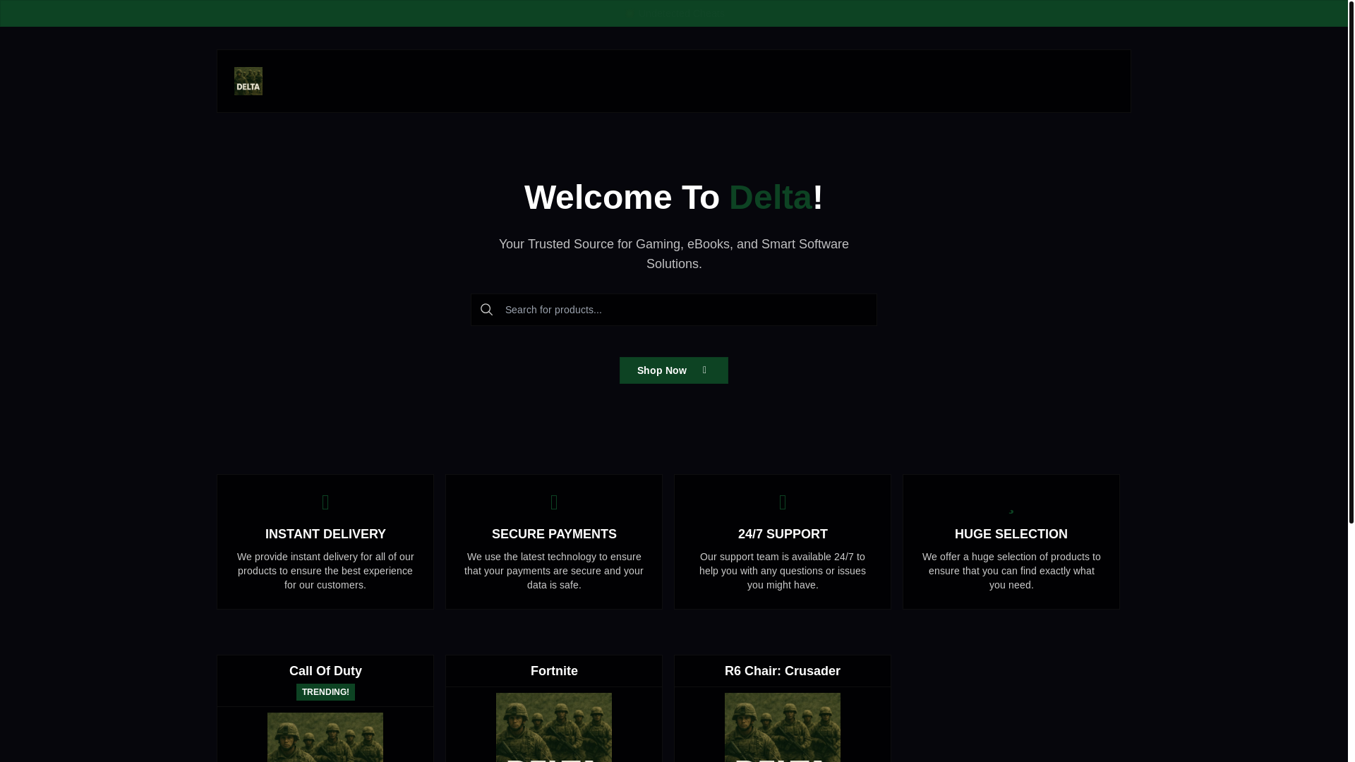 website screenshot of https://deltacheats.org/
