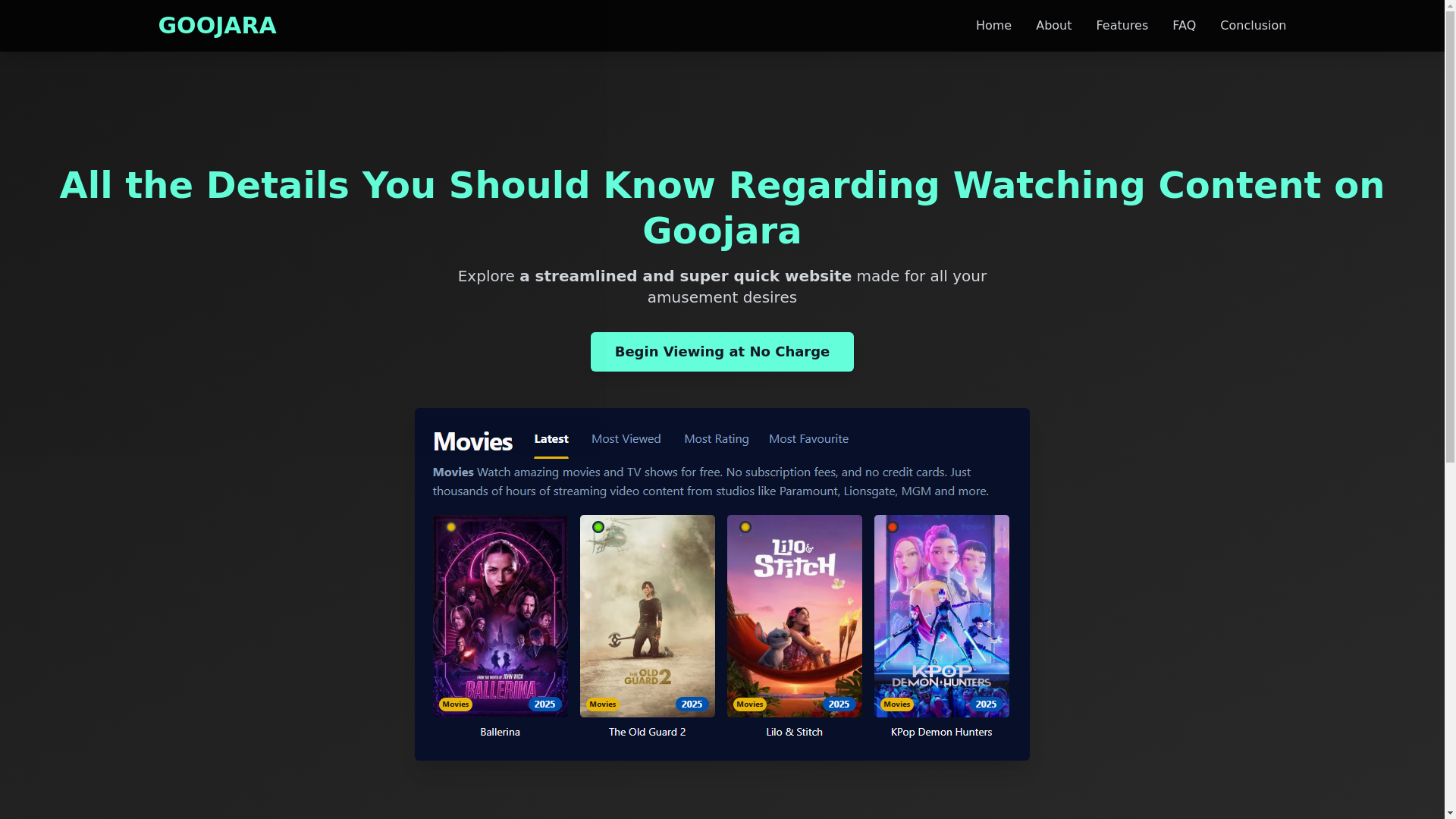 website screenshot of https://goojara-f9os.pages.dev/