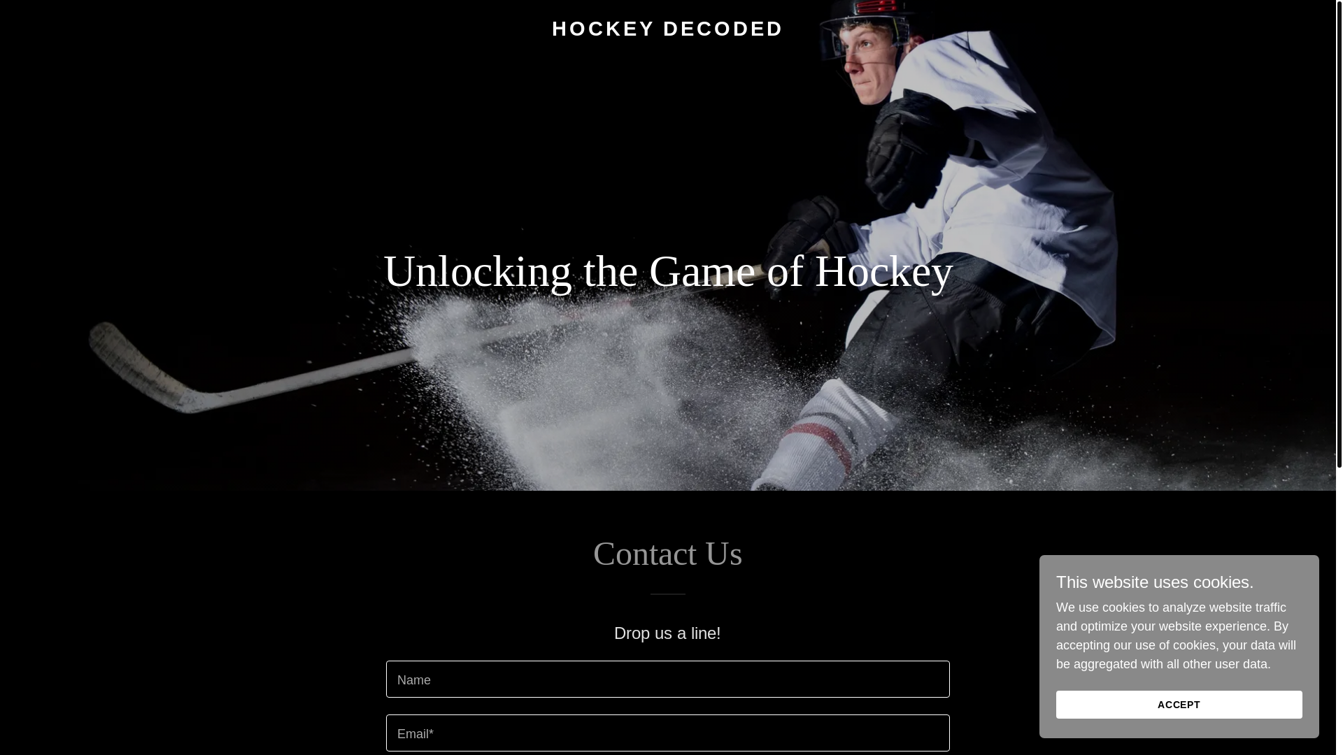website screenshot of https://hockeydecoded.com/