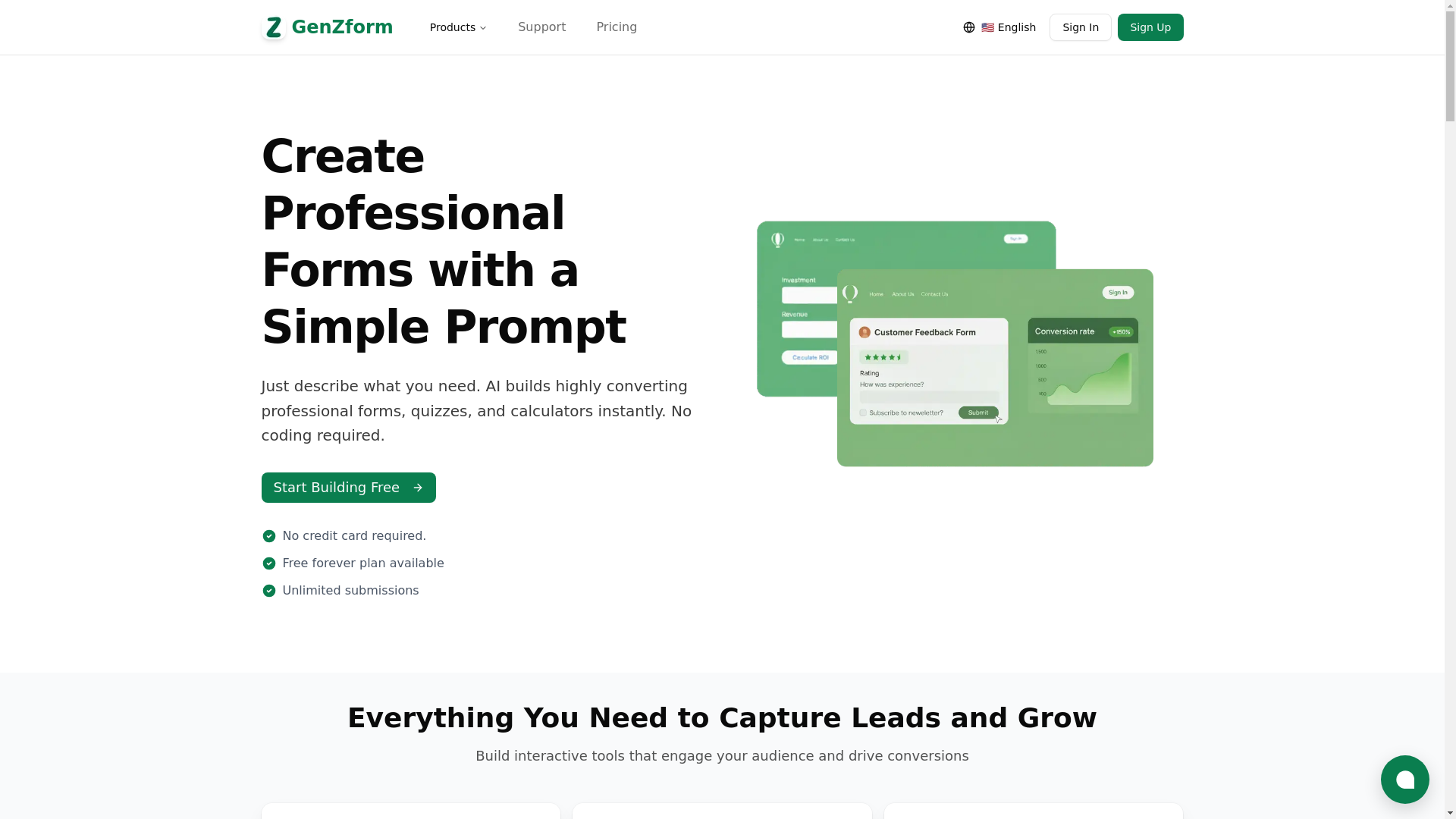 website screenshot of https://teamgenzform.com/