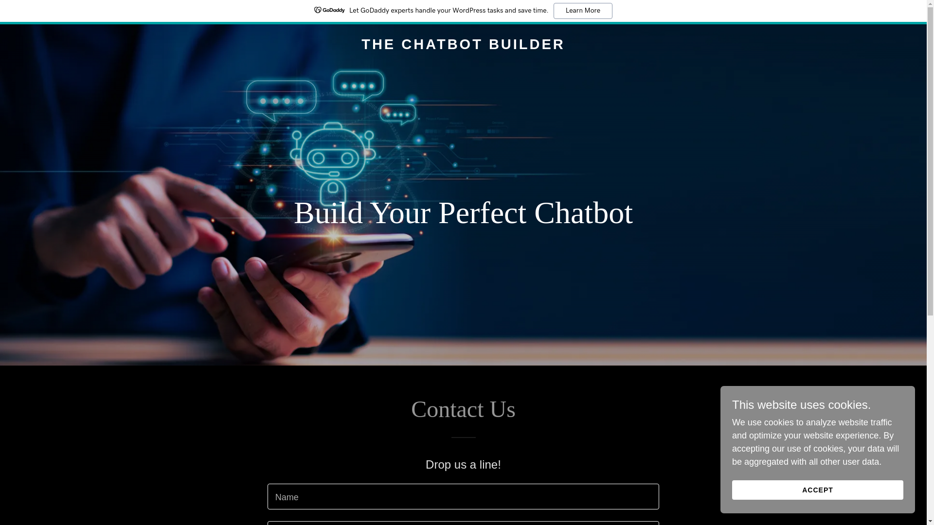 website screenshot of https://thechatbotbuilder.com/