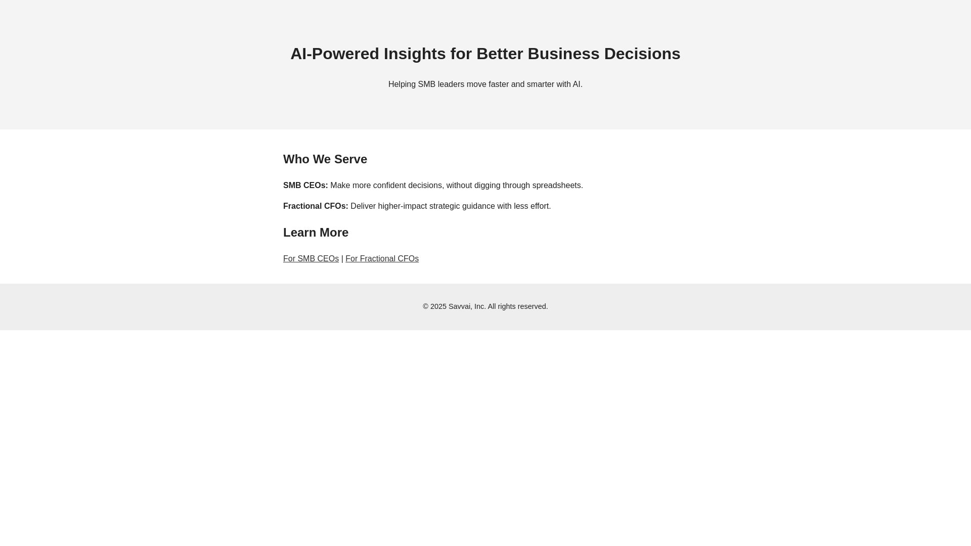 website screenshot of https://savvai-website.pages.dev/