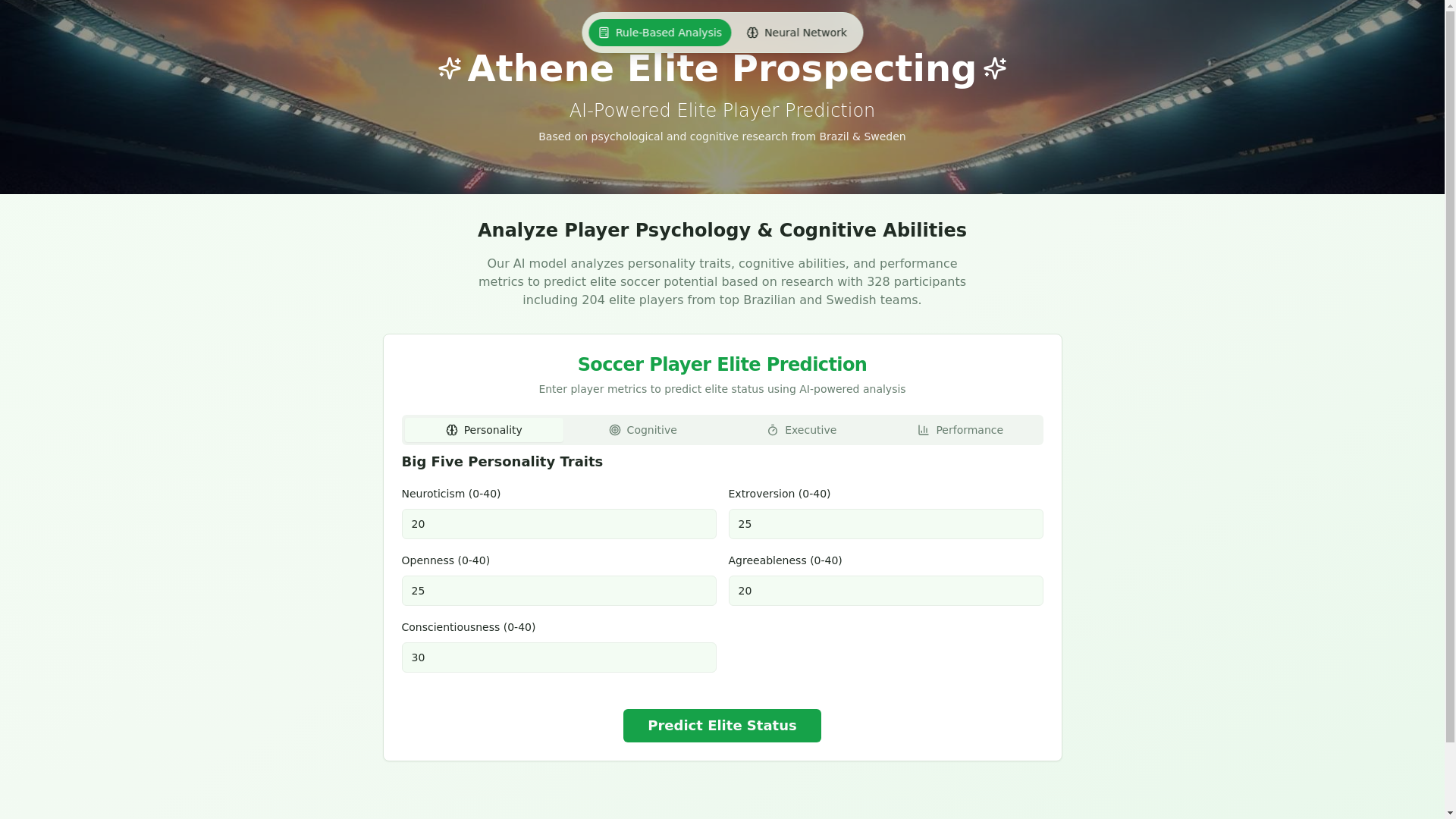 website screenshot of https://eliteprospect.us/