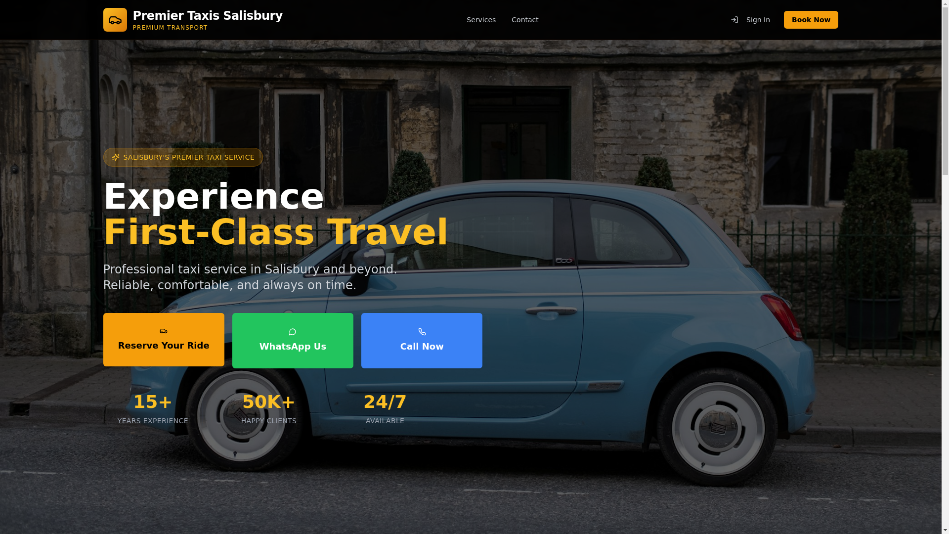 website screenshot of https://salisburytaxionline.co.uk/