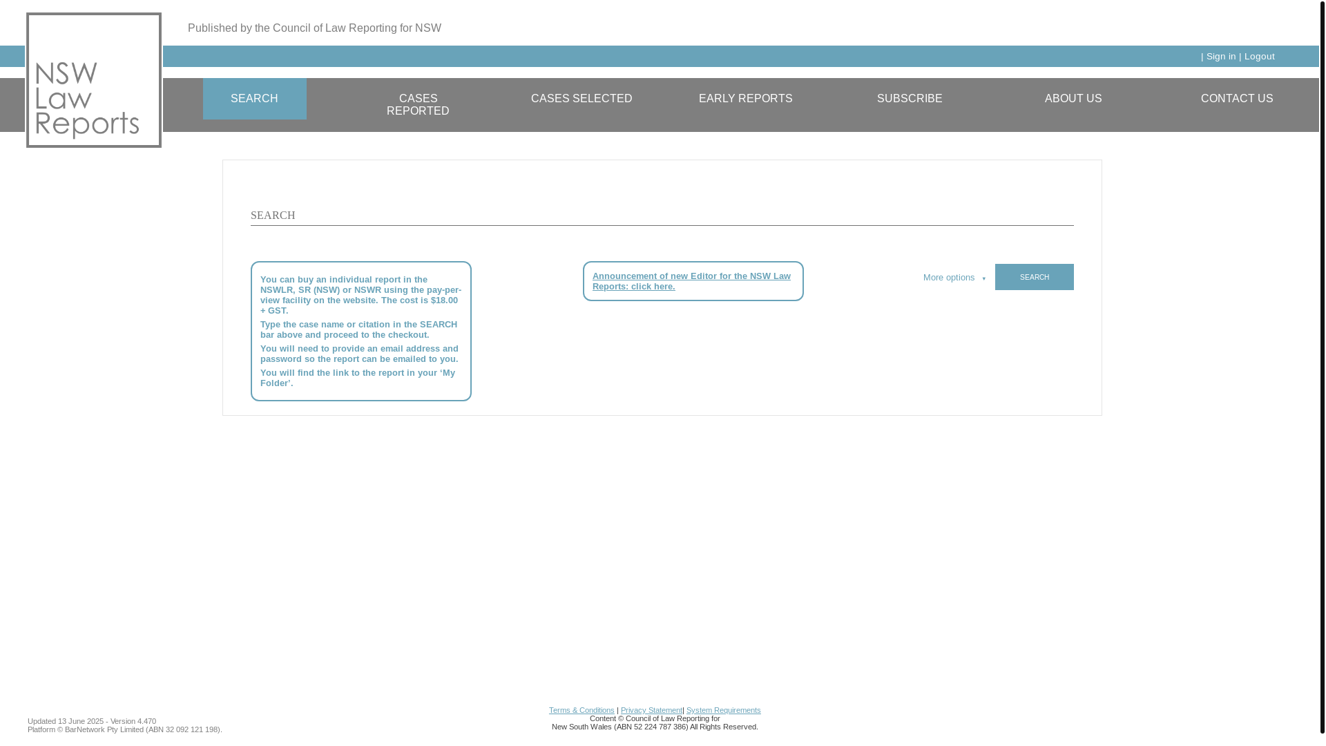 website screenshot of https://nswlr.com.au