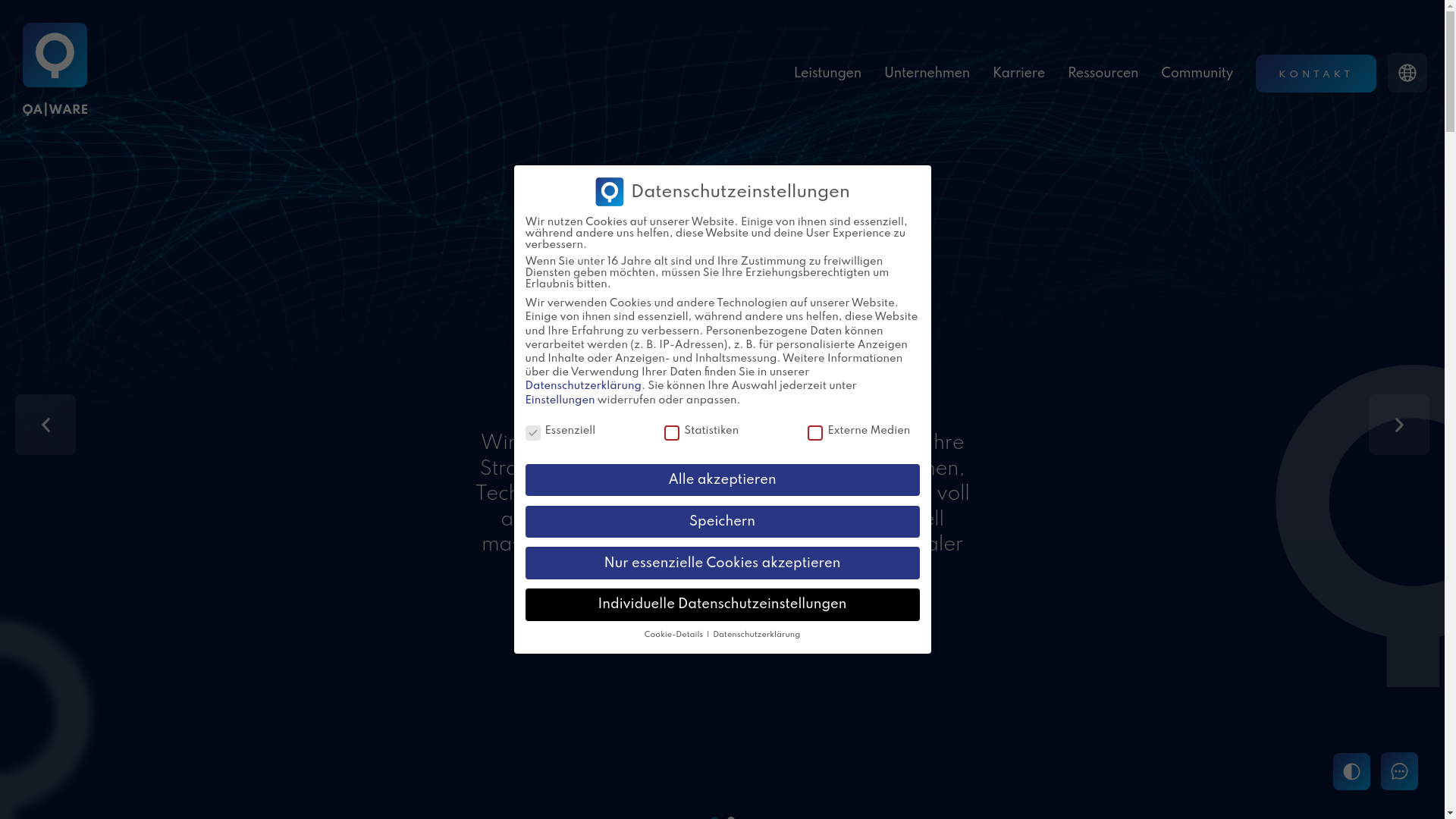 website screenshot of https://qaware.de/
