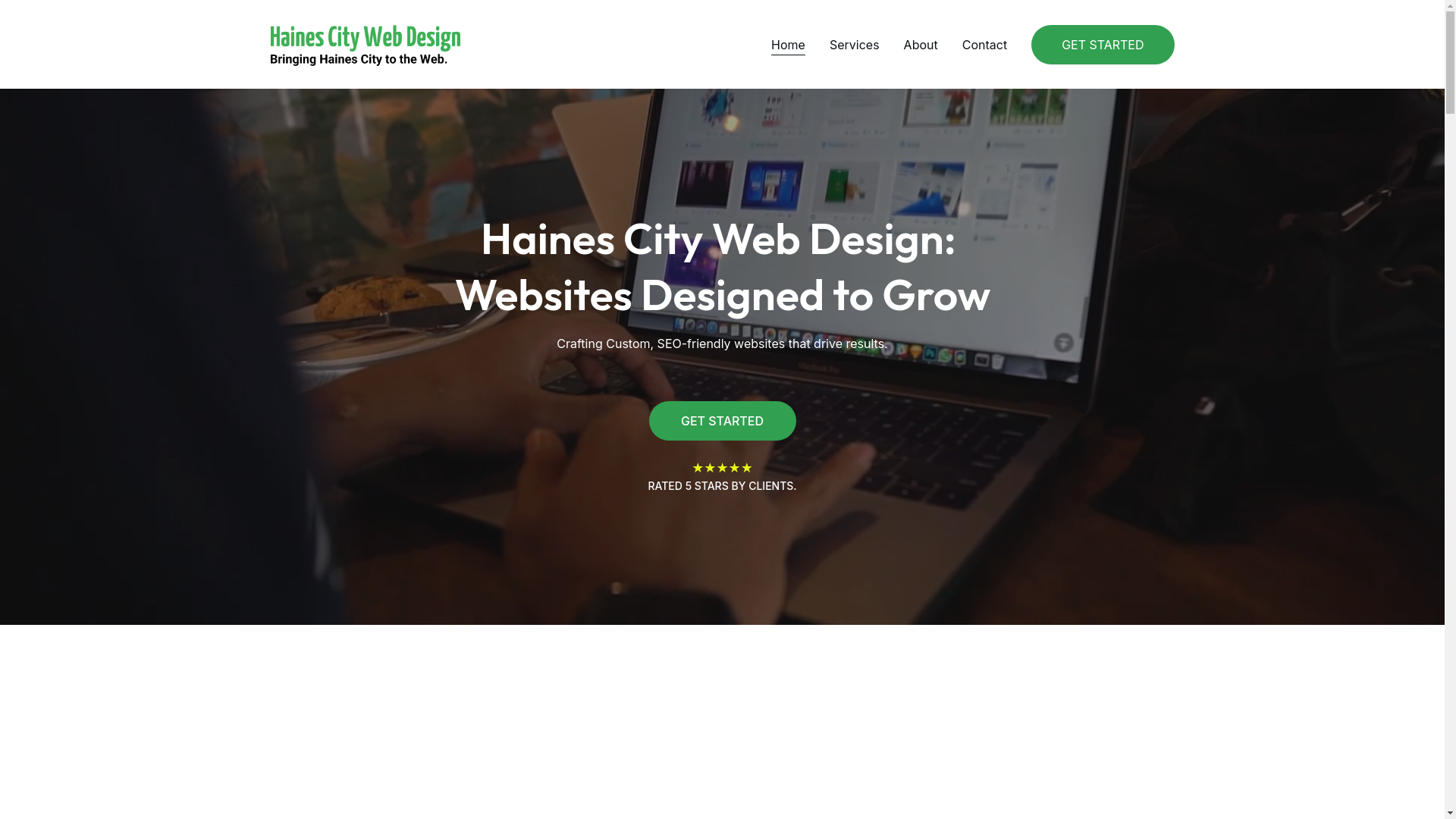 website screenshot of https://hainescitywebdesign.com/