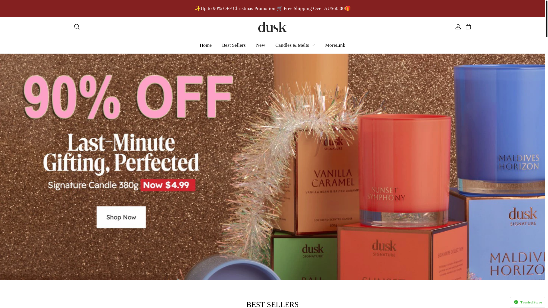 website screenshot of https://duskonlinestore.com/