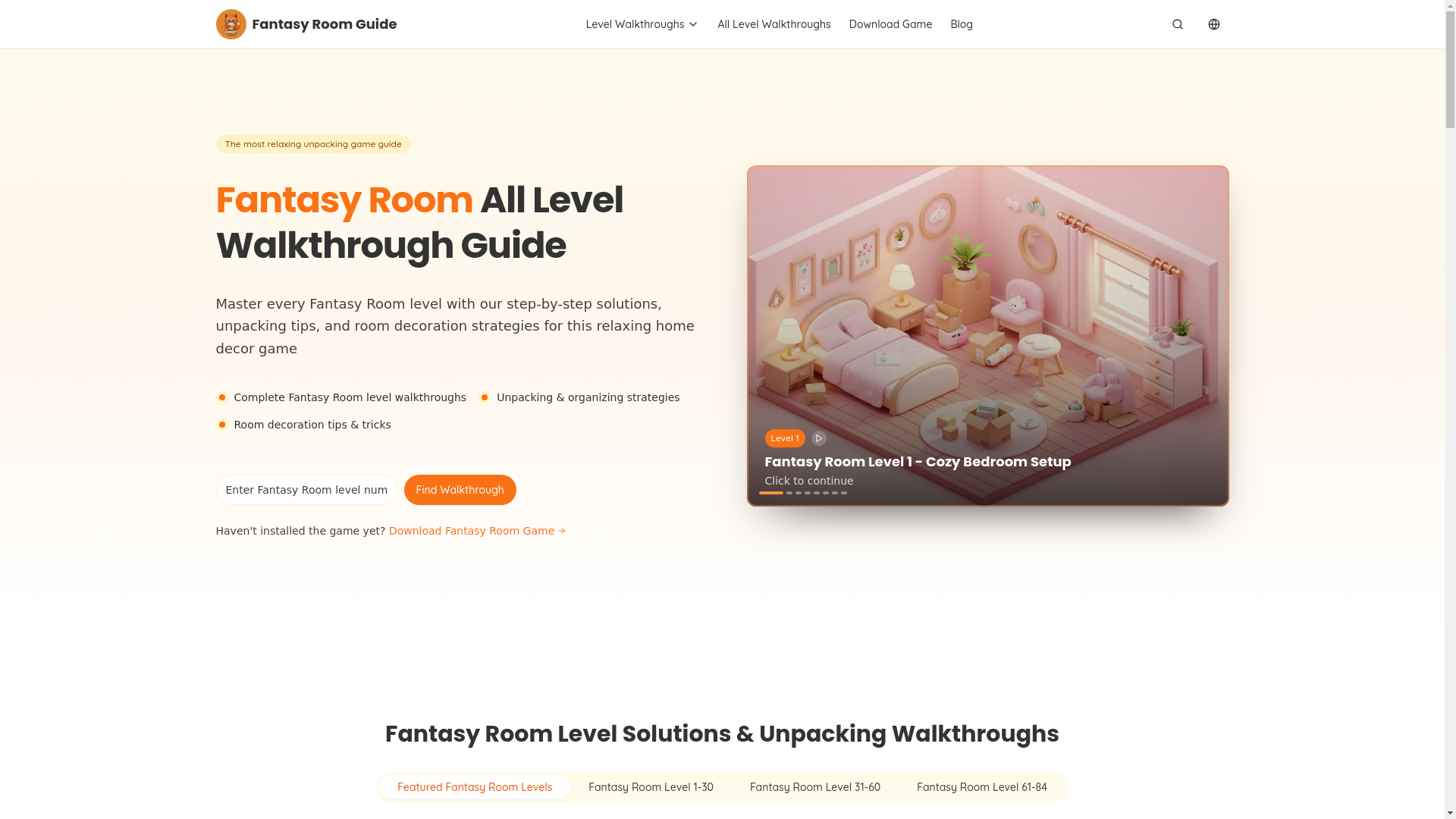 website screenshot of https://fantasyroom.pages.dev/