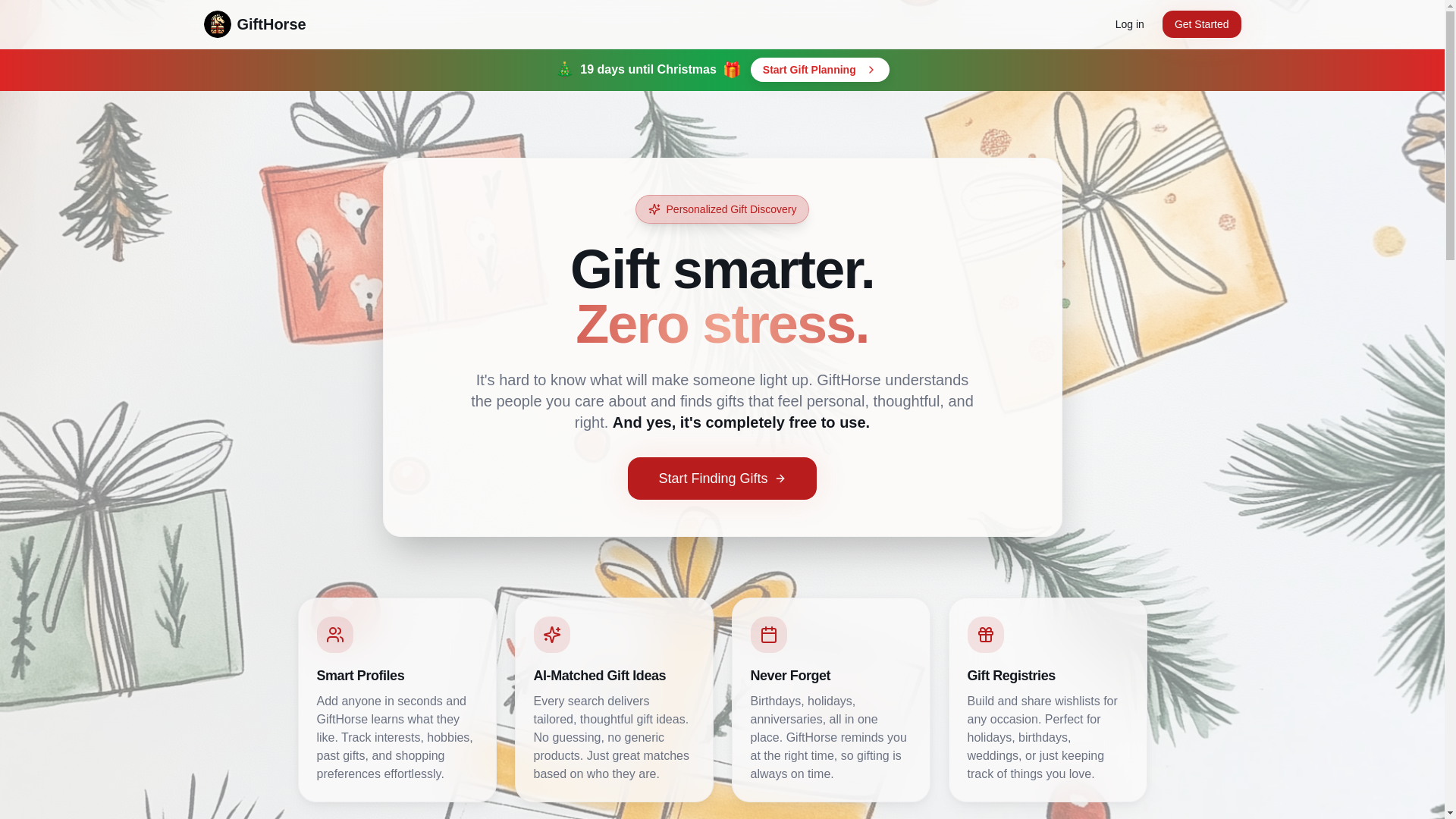 website screenshot of https://gifthorse.com/