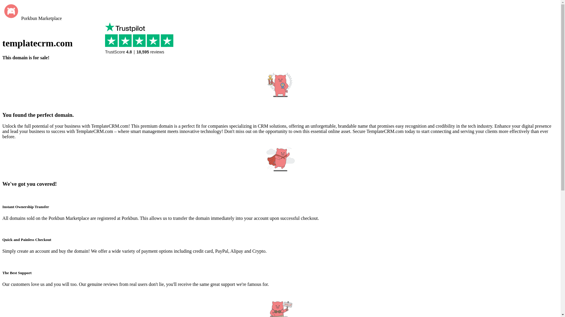 website screenshot of https://templatecrm.com/