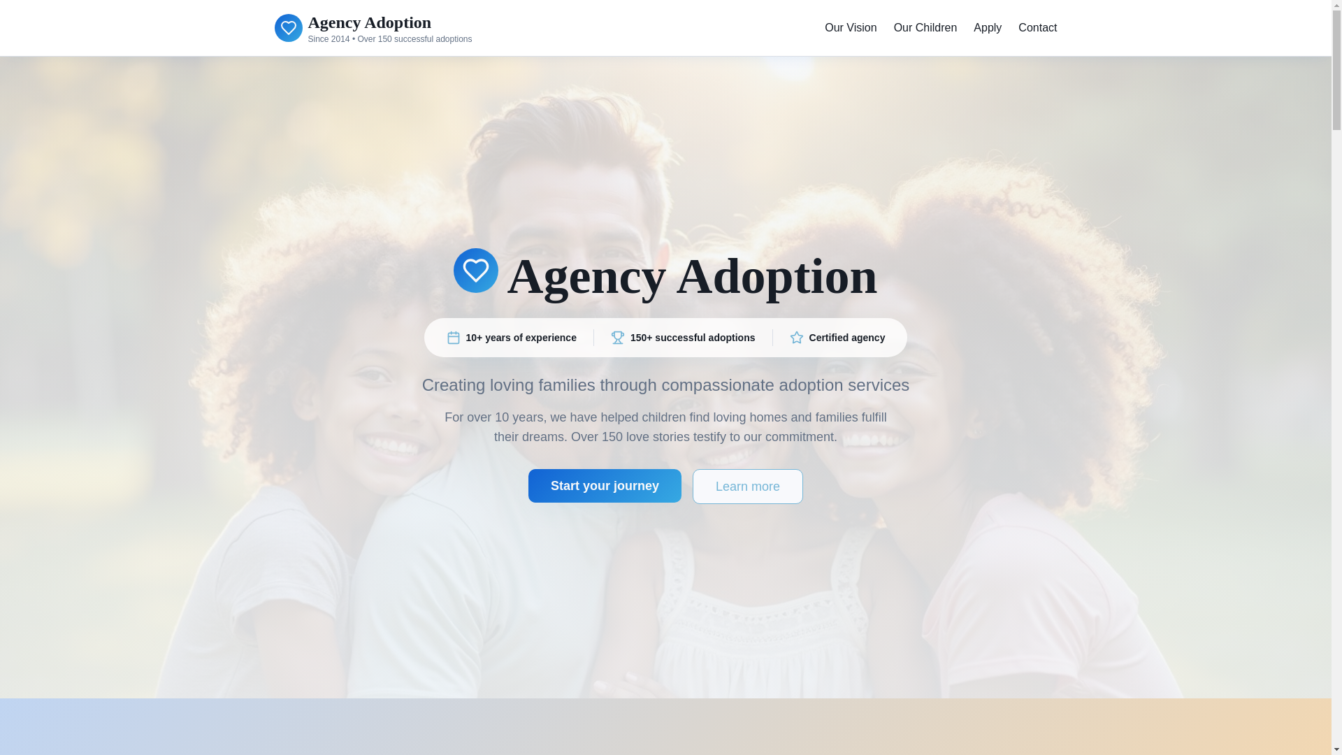 website screenshot of https://agencyadoption.agency/