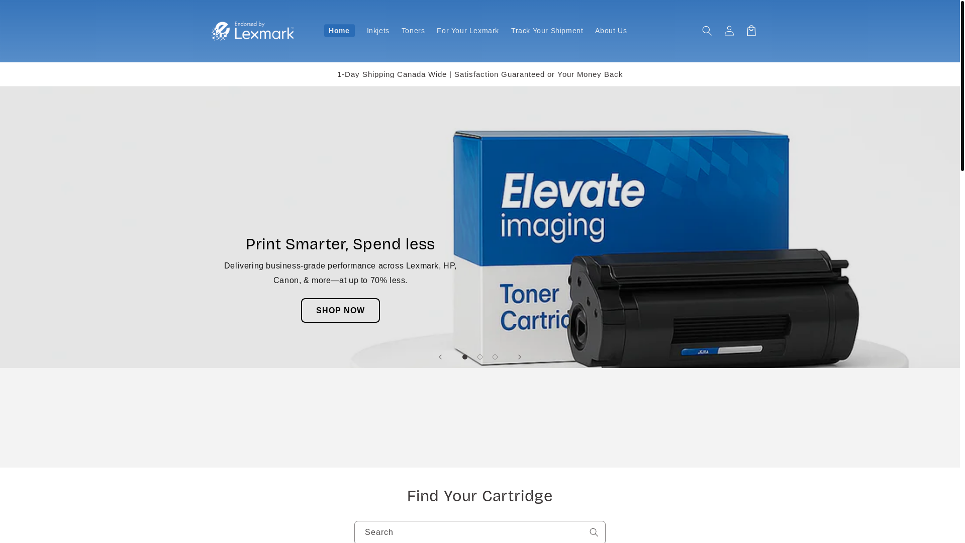 website screenshot of https://lexmark-toner.ca/