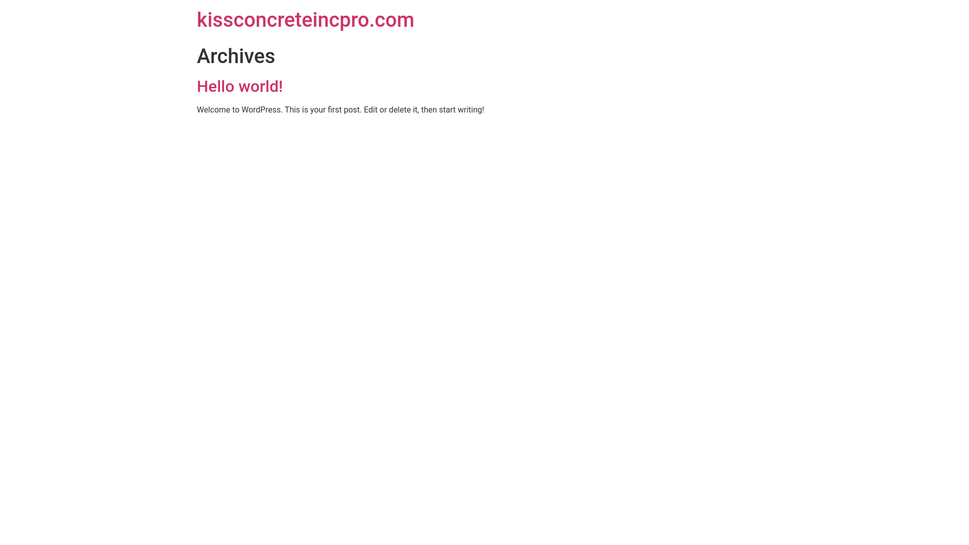 website screenshot of https://kissconcreteincpro.com/