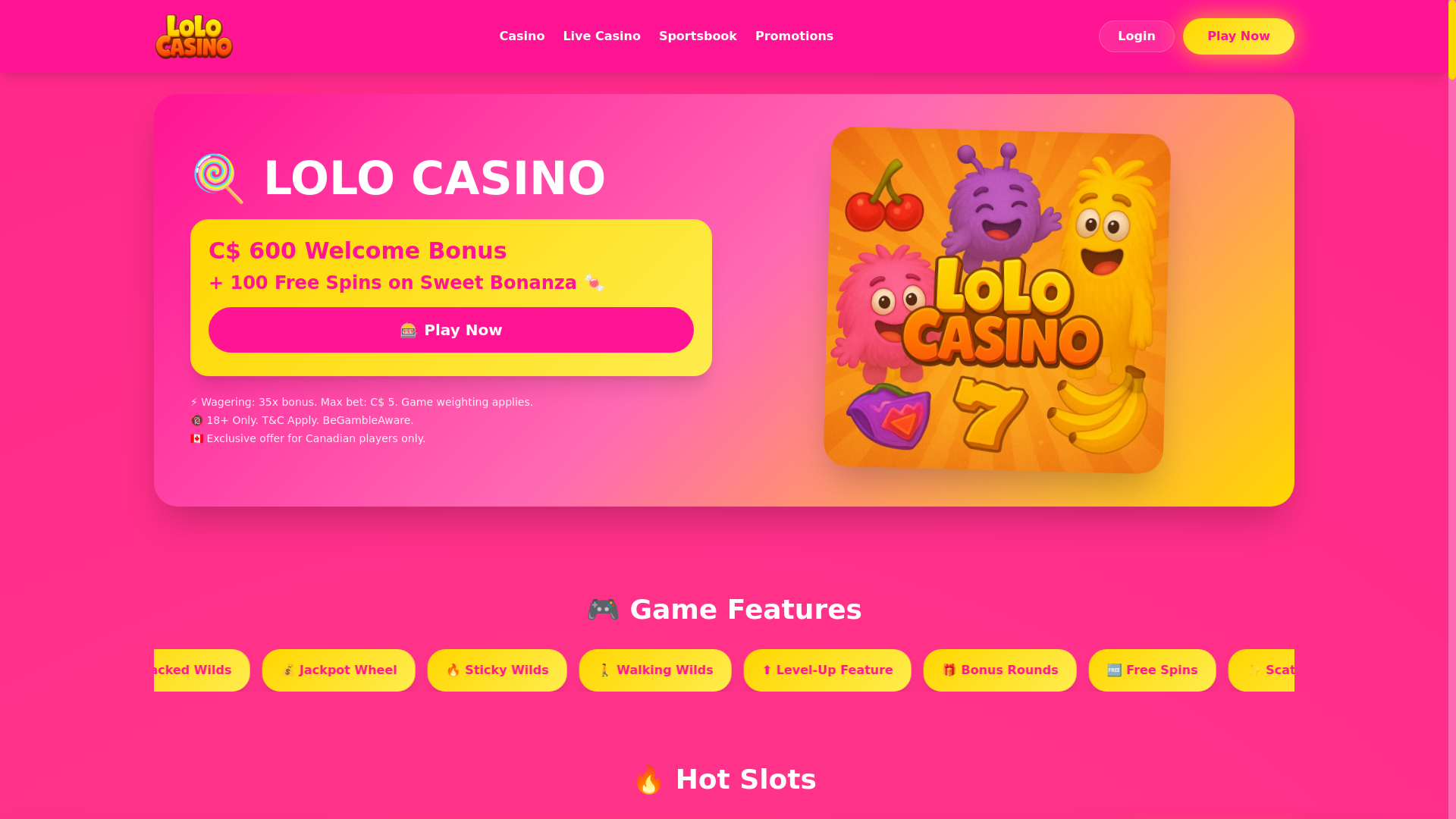 website screenshot of https://lolocasino-ca.pages.dev/