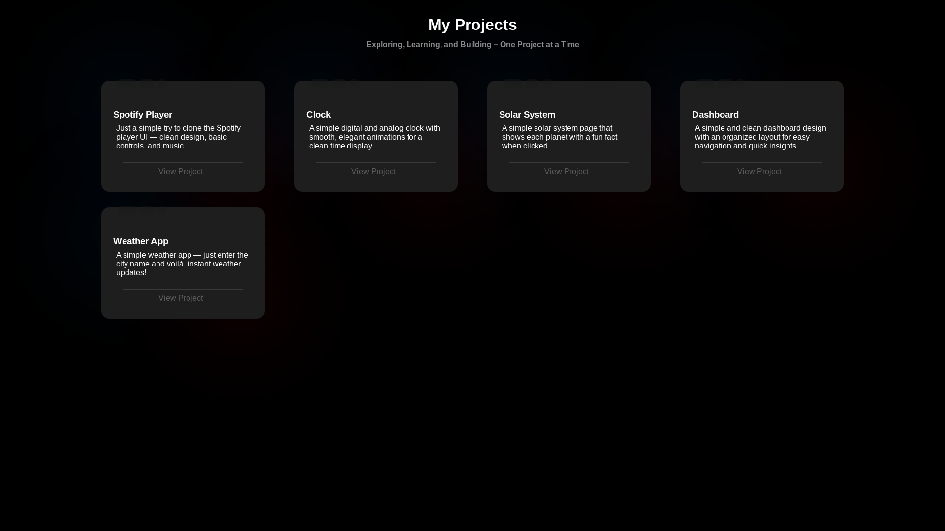 website screenshot of https://my-projects-dashboard.pages.dev/