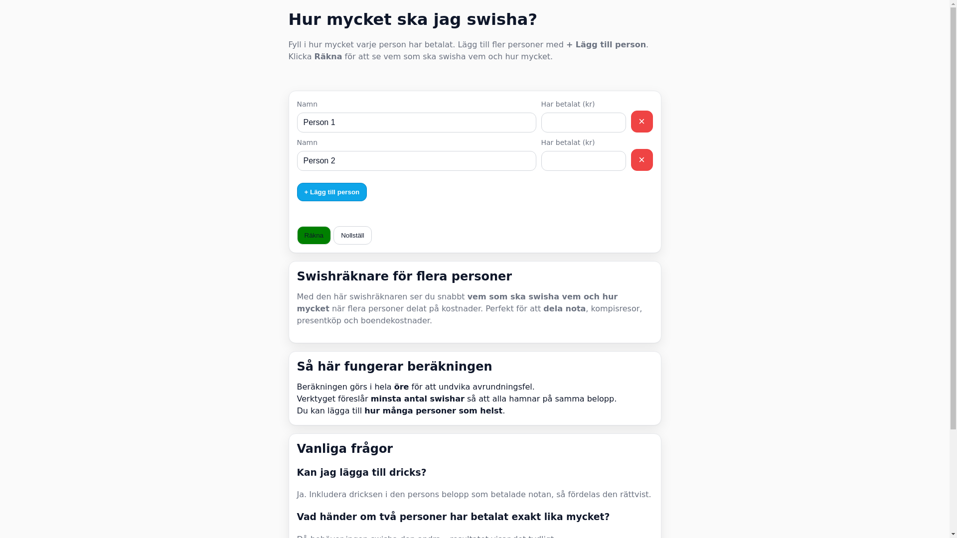 website screenshot of https://swishraknare.se/