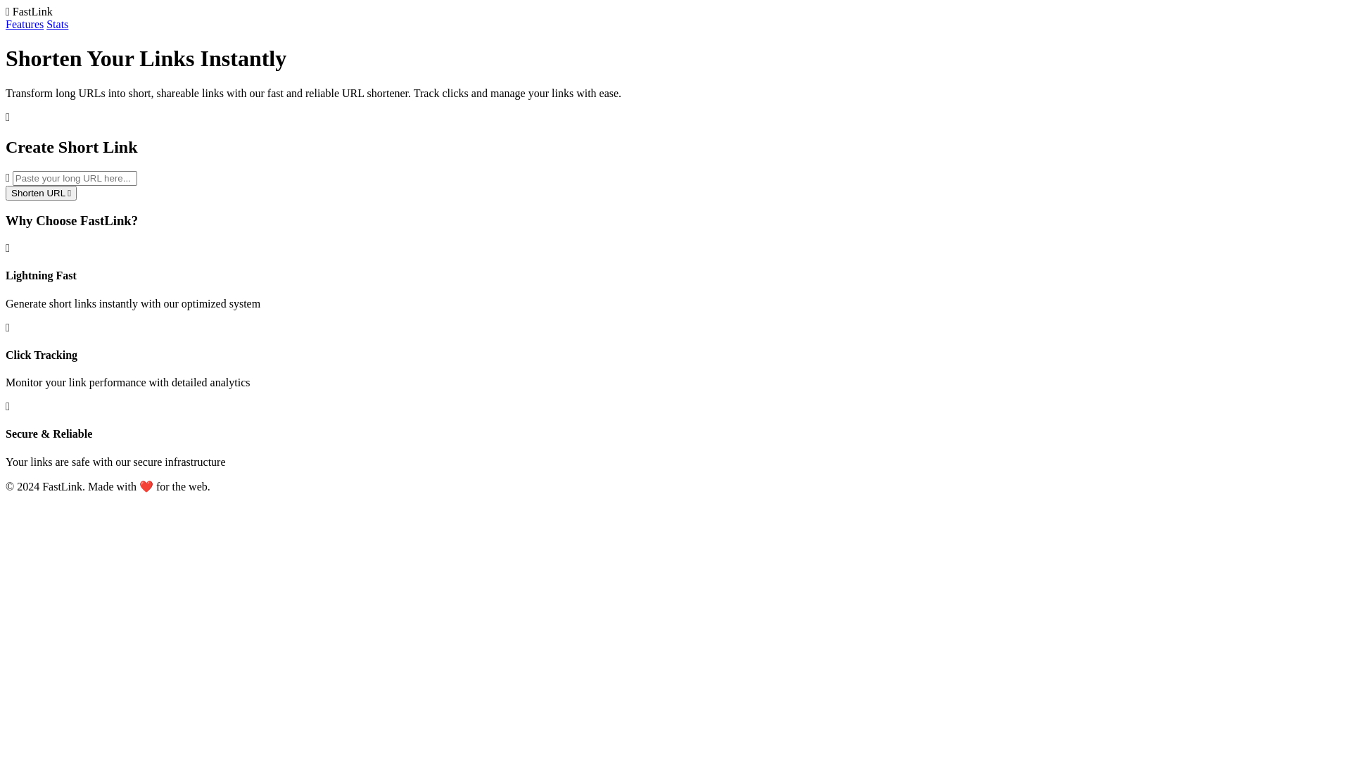 website screenshot of https://fastlink-shortener.pages.dev/