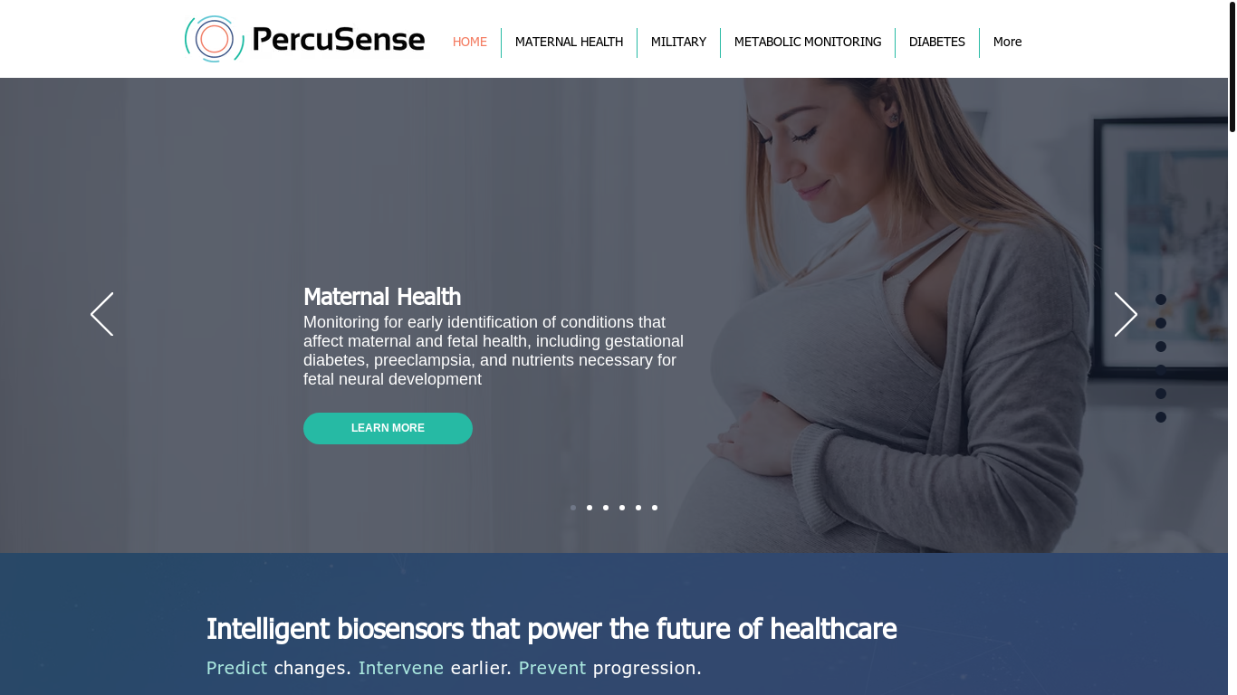 website screenshot of https://percusensemetabolics.info/
