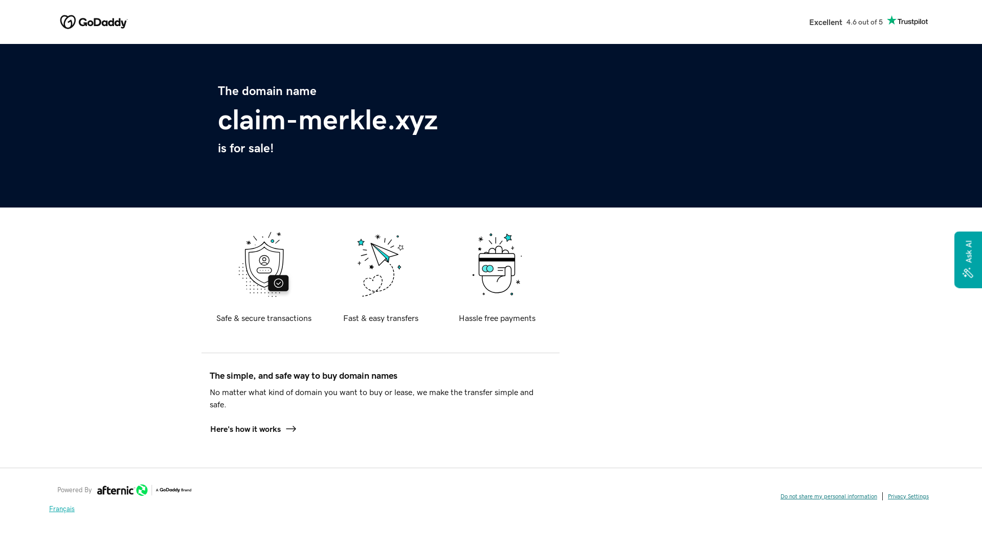 website screenshot of https://claim-merkle.xyz/