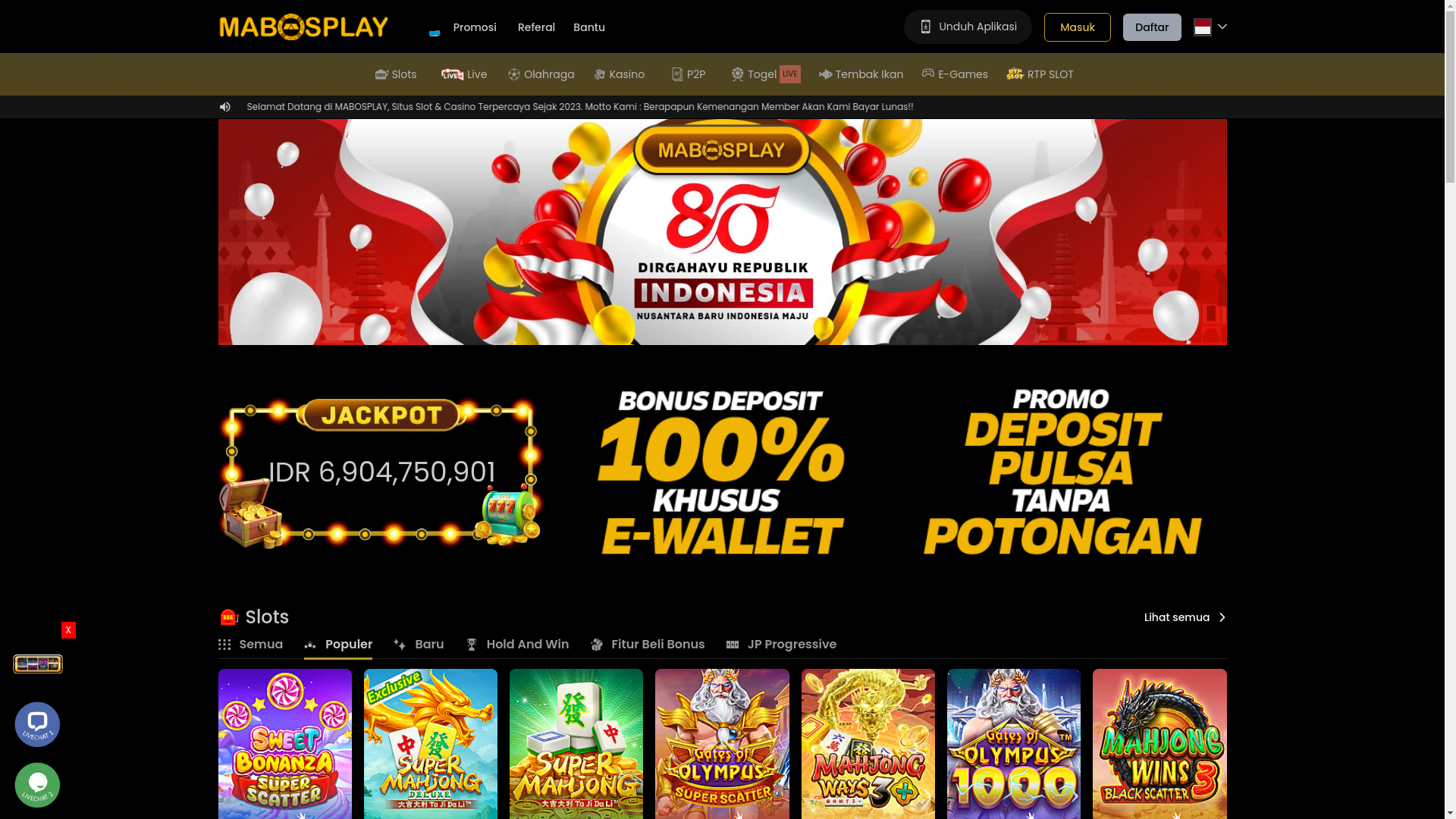 website screenshot of https://casinomahjong.shop/