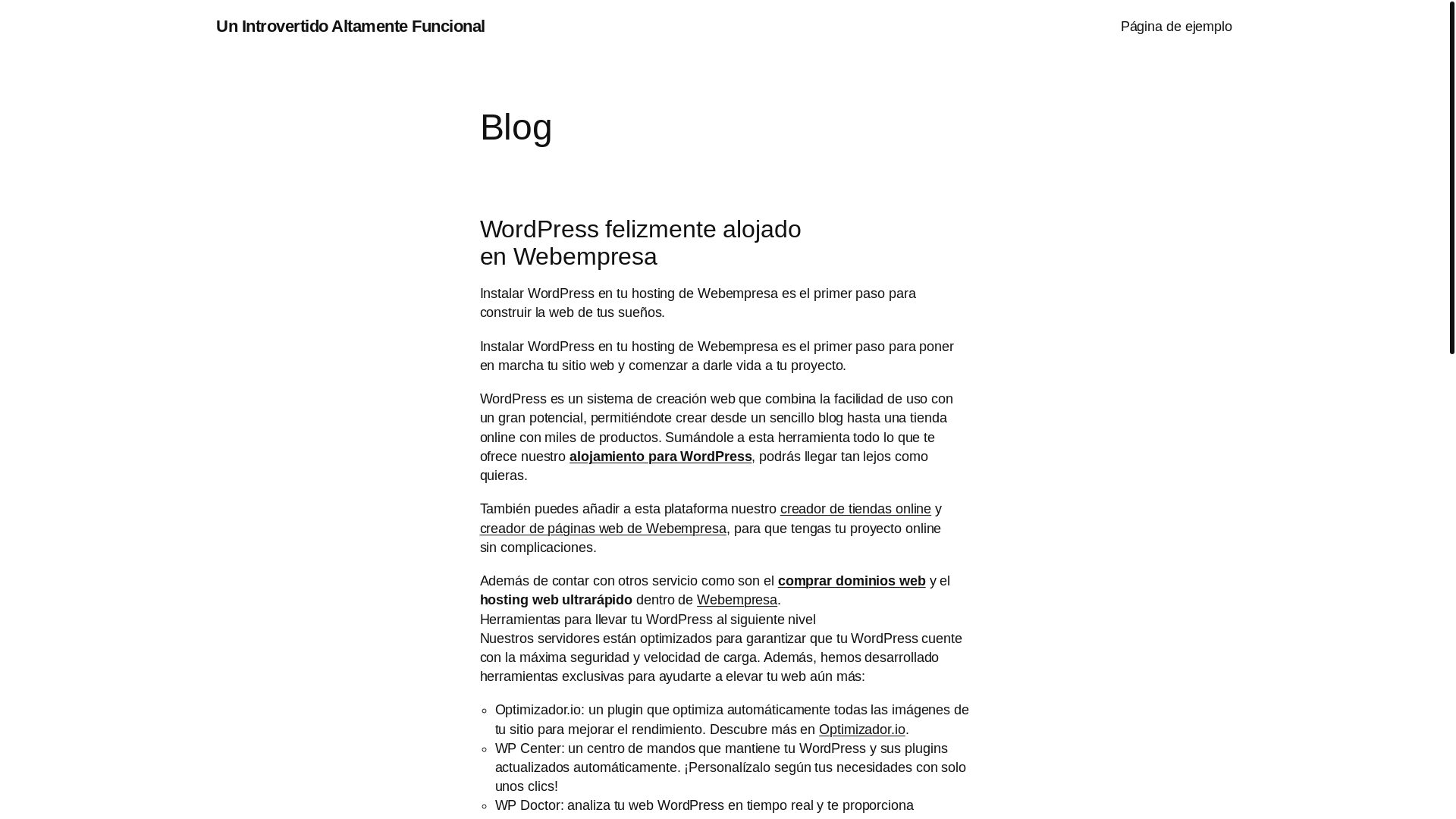 website screenshot of https://unintrovertidoaltamentefuncional.com/