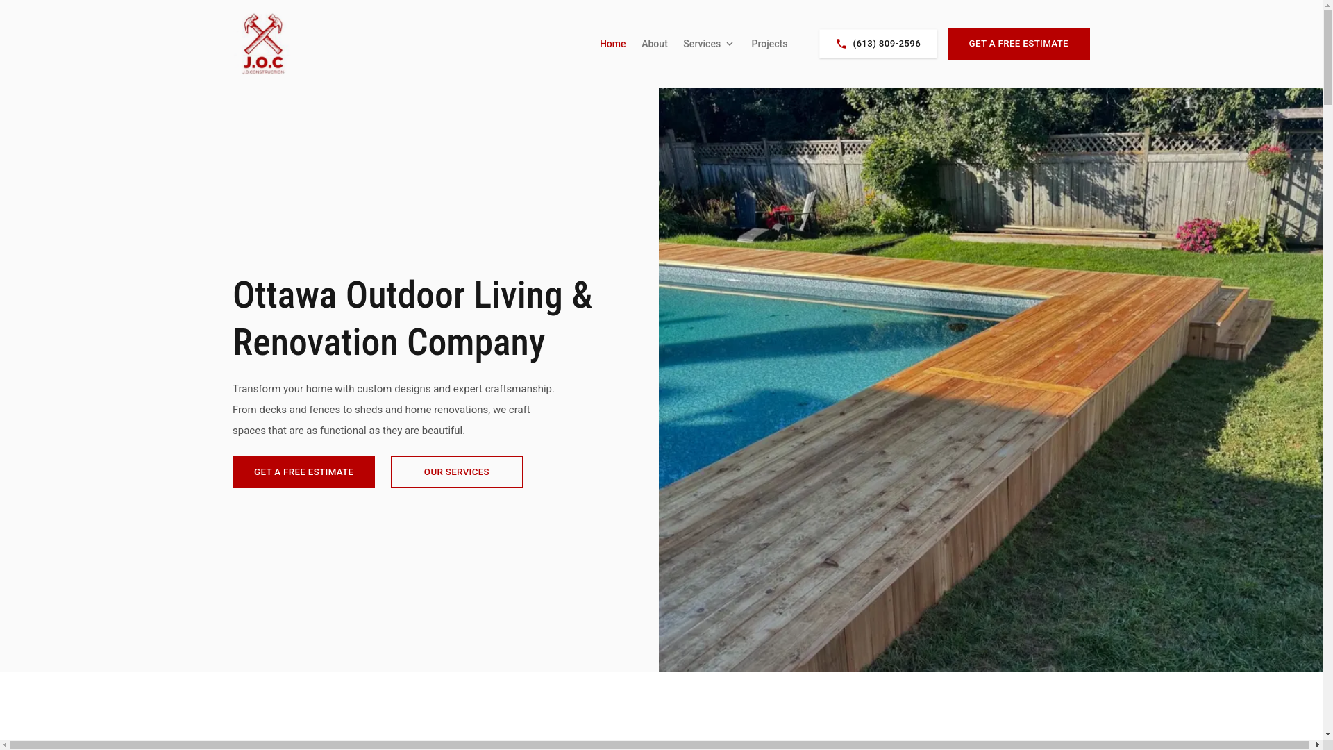 website screenshot of https://joshoconstruction.pages.dev/