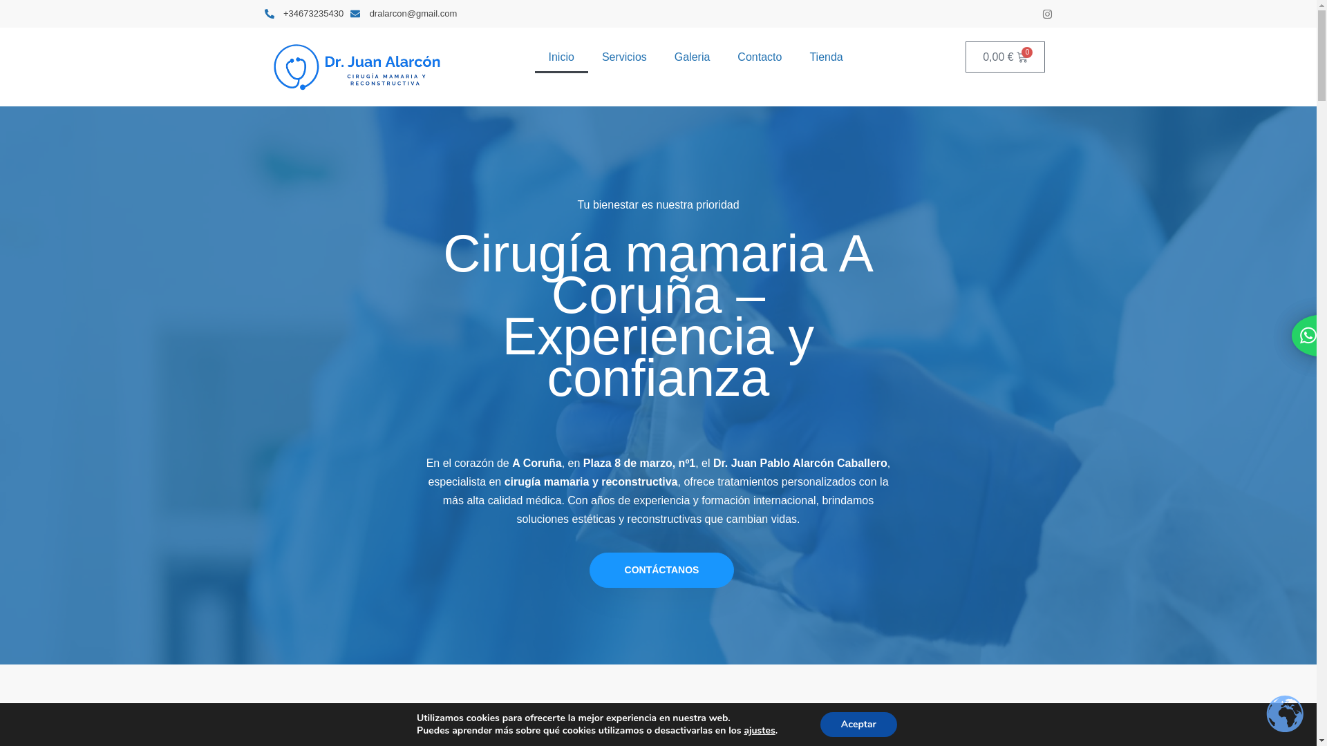 website screenshot of https://cirugiamamariaalarcon.es/
