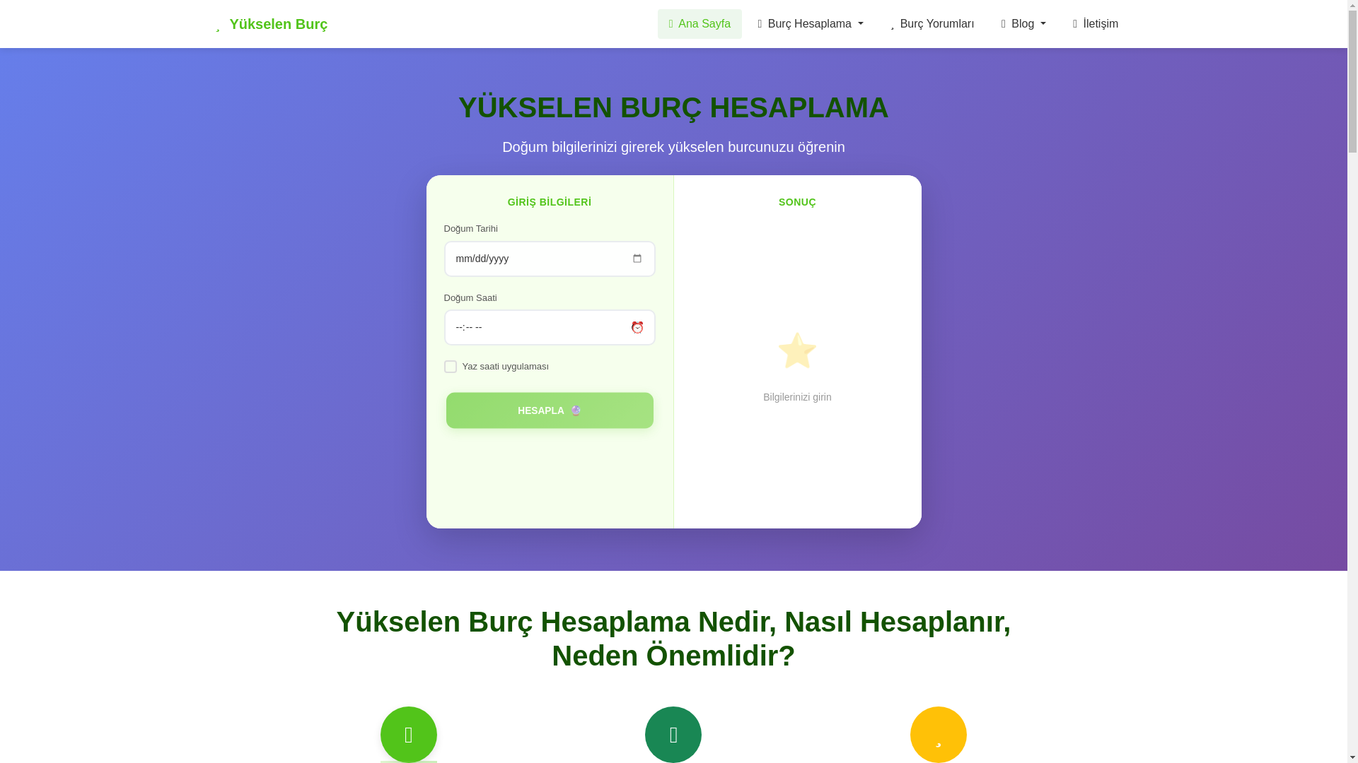 website screenshot of https://yukselenburc-hesapla-online.pages.dev/