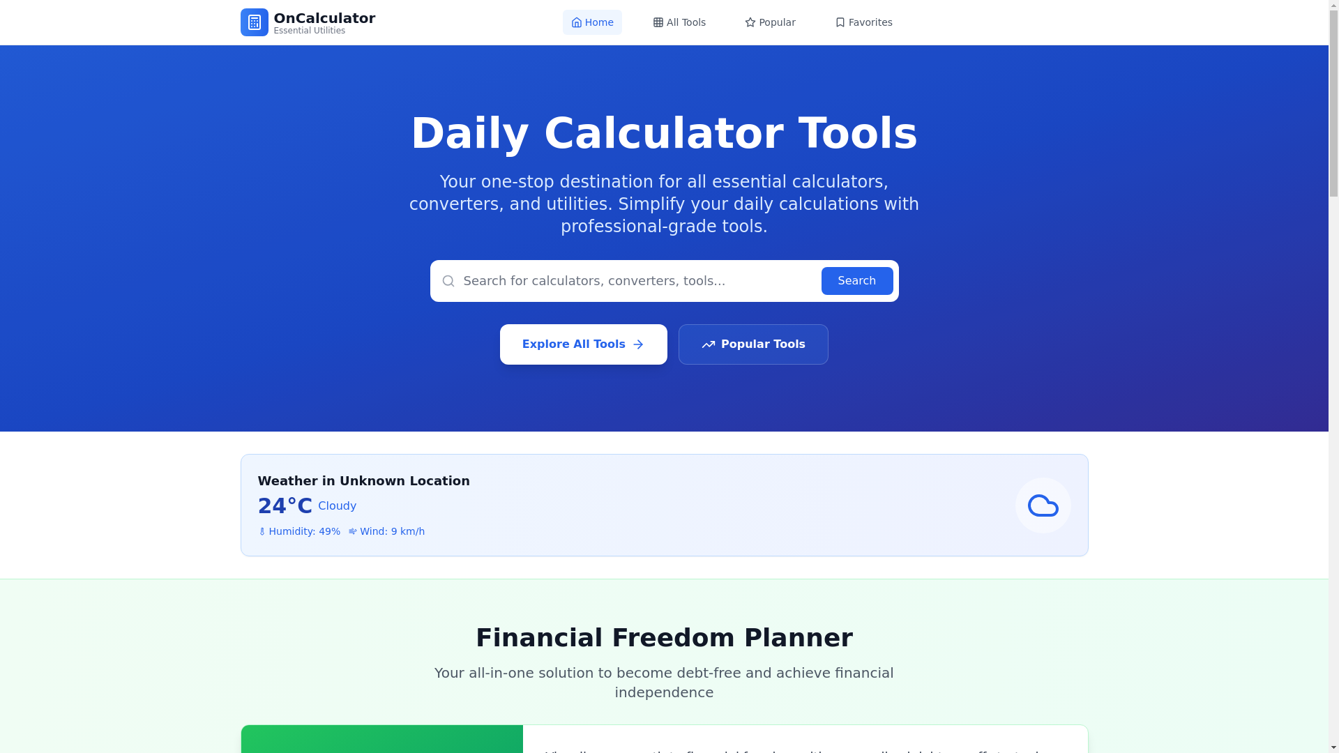 website screenshot of https://dailycalctools.pages.dev/