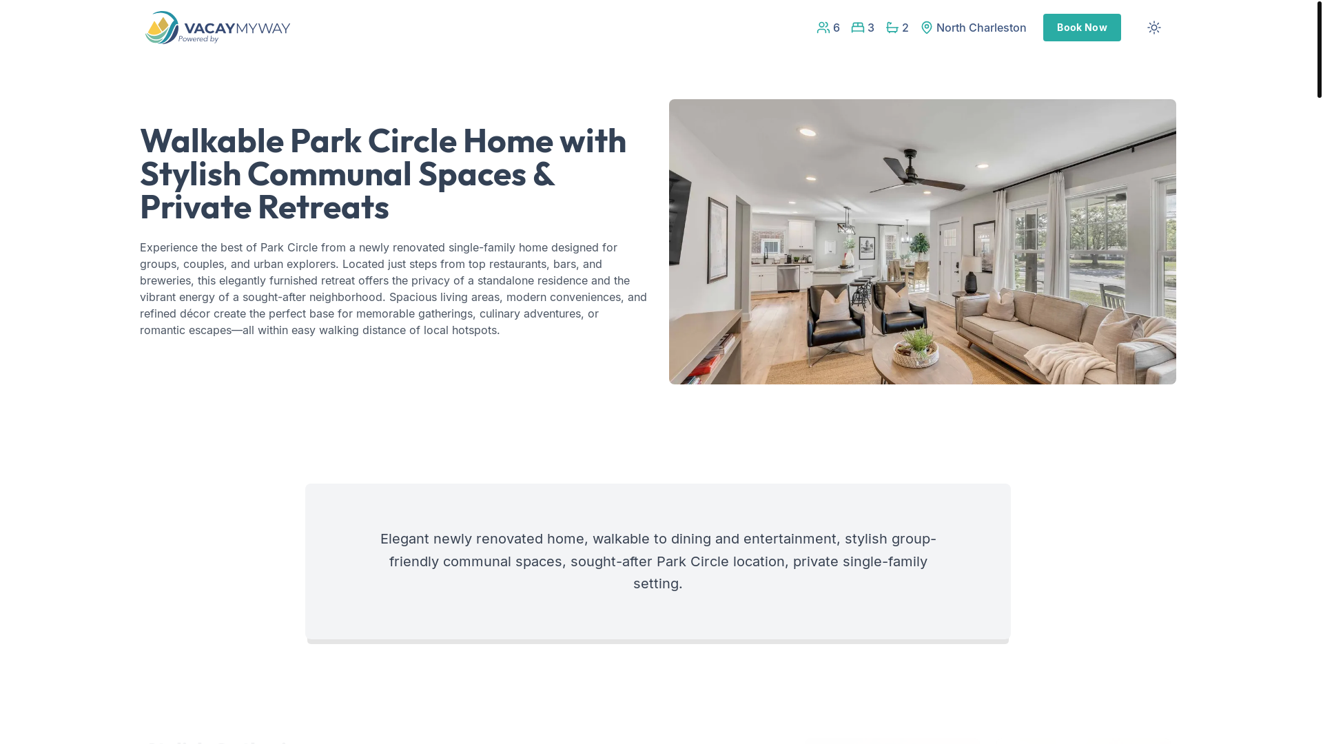 website screenshot of https://serenecircle.vacations/