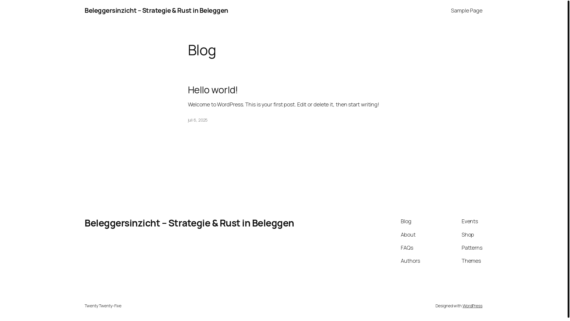 website screenshot of https://beleggersinzicht.nl/