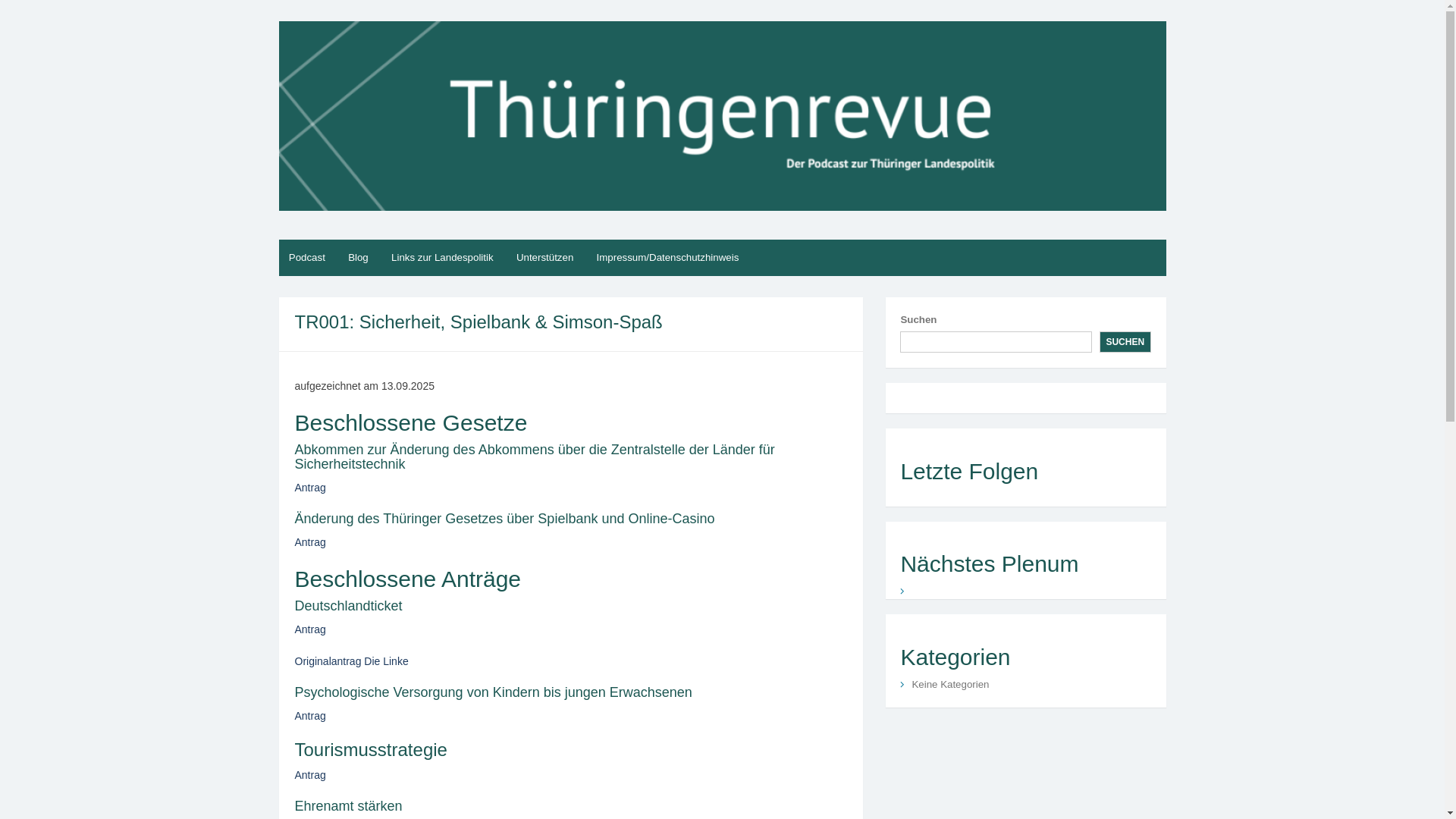 website screenshot of https://thueringenrevue.de/