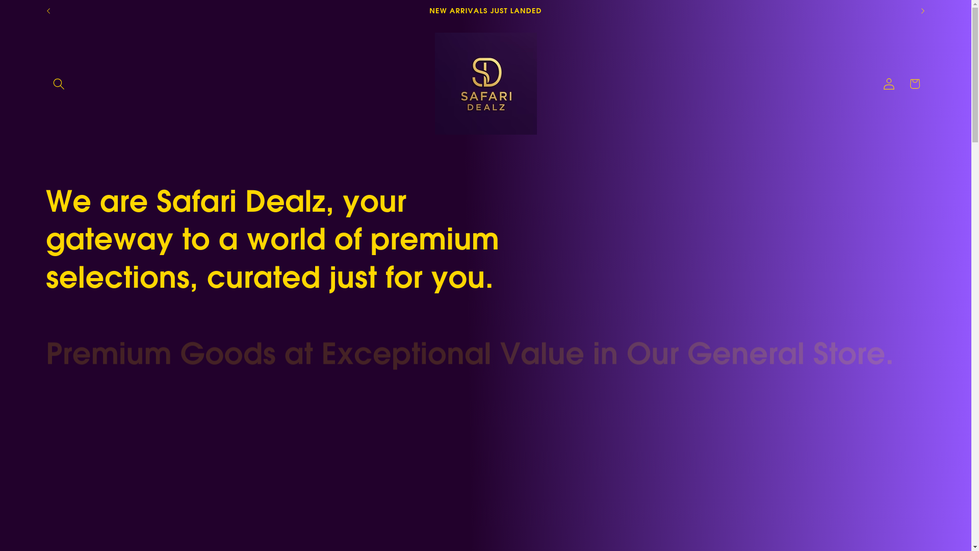 website screenshot of https://safaridealz.com/