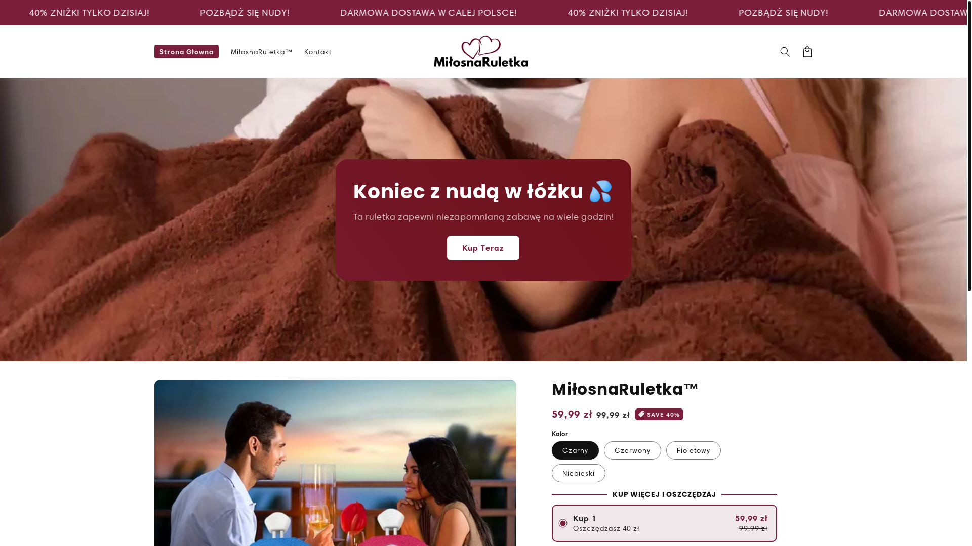 website screenshot of https://milosnaruletka.pl/
