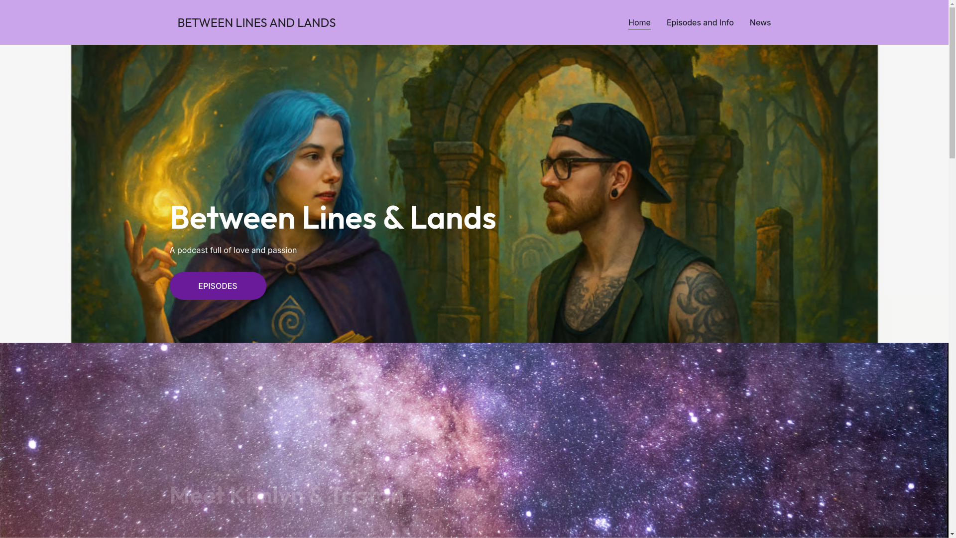 website screenshot of https://betweenlinesandlands.site/