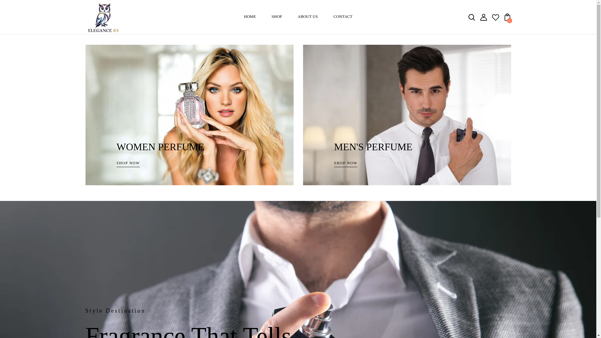 website screenshot of https://elegance83.com/