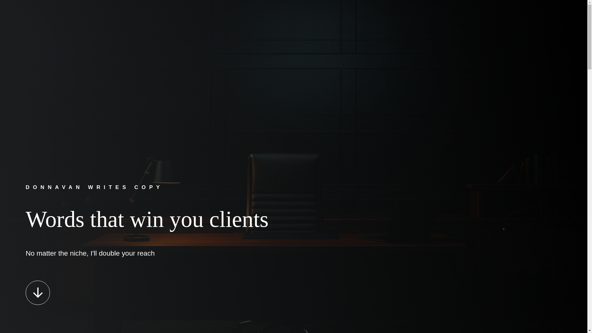 website screenshot of https://donnavancopy.com/