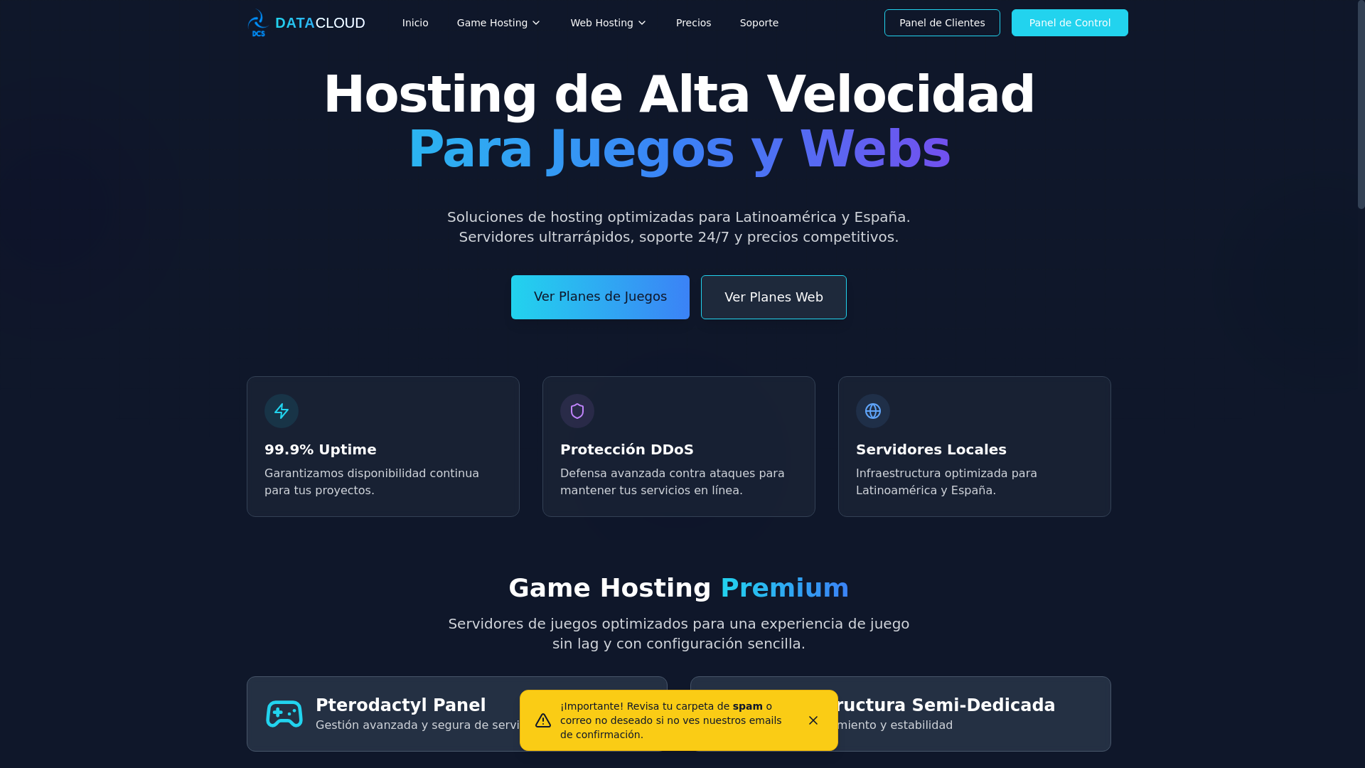 website screenshot of https://hostinglanding.pages.dev/