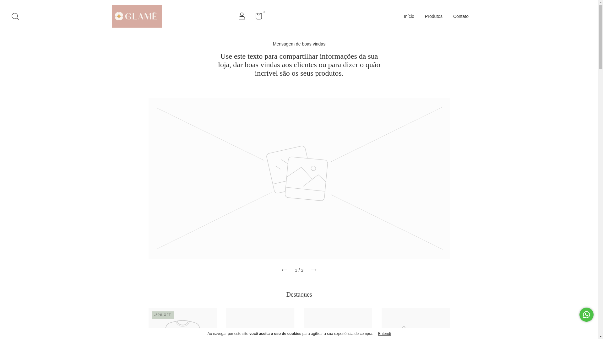 website screenshot of https://glamebeleza.com.br/