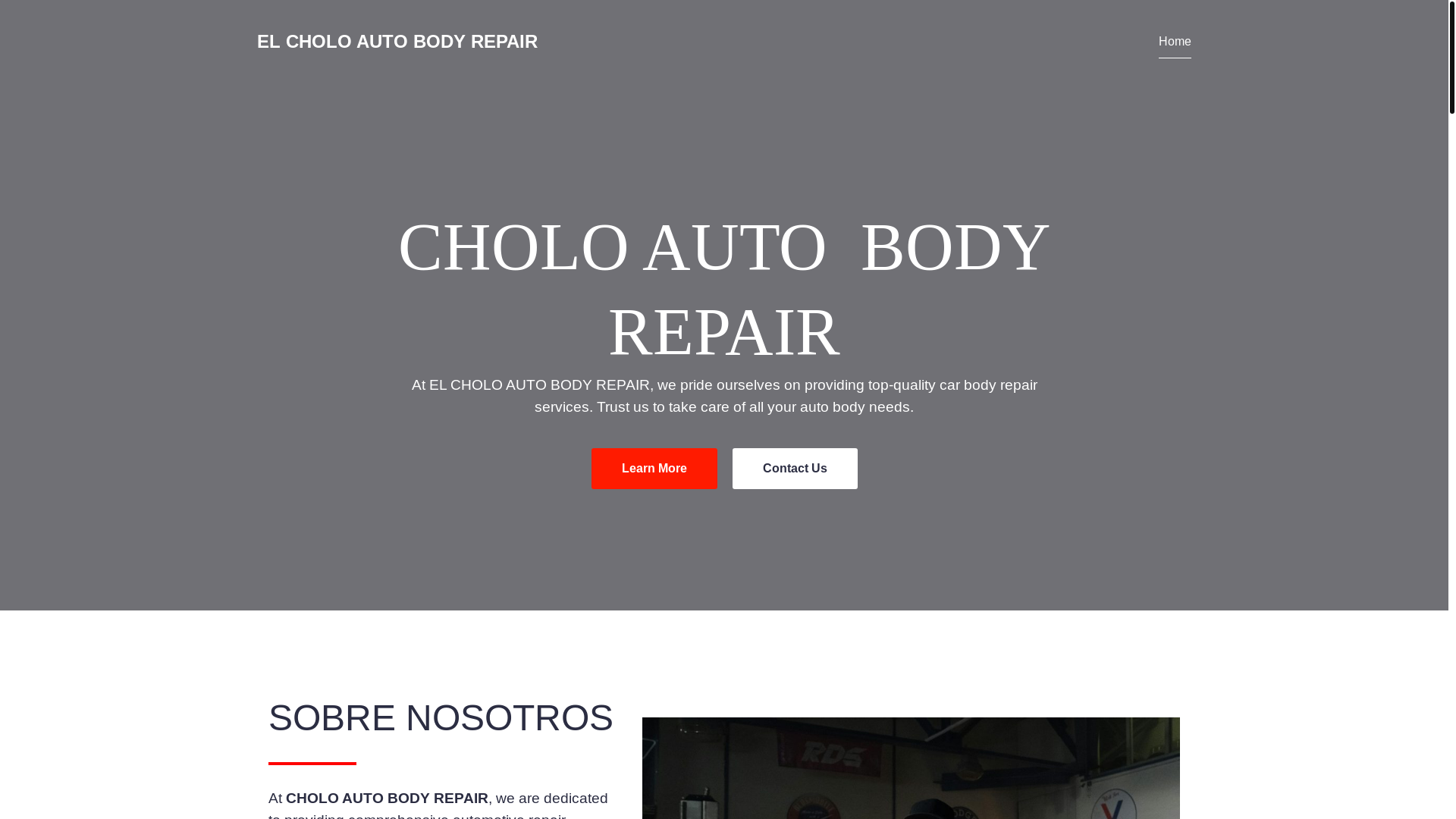 website screenshot of https://elcholoautobodyshop.com/