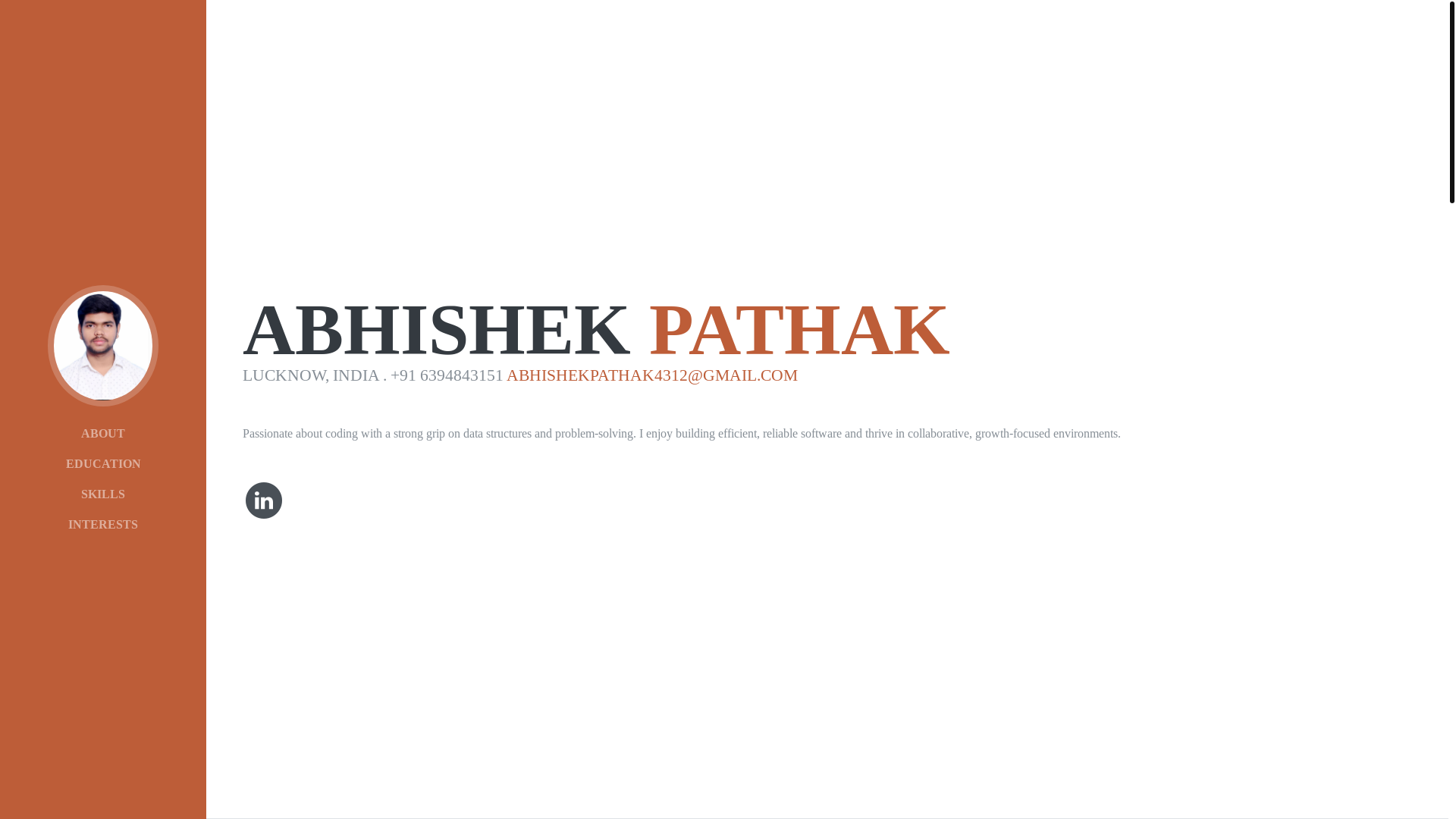 website screenshot of https://abhishek4312.info/