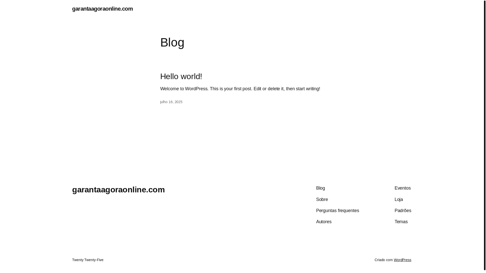 website screenshot of https://garantaagoraonline.com/