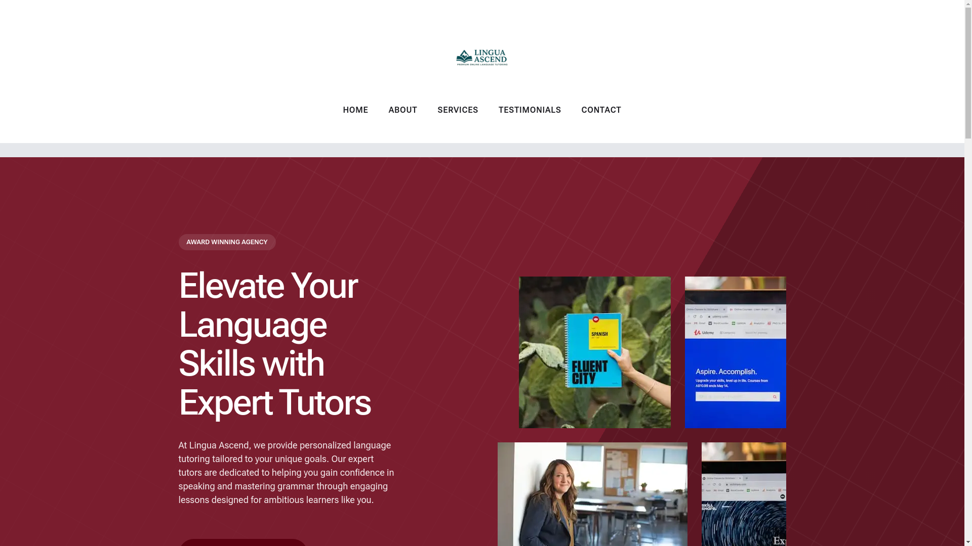 website screenshot of https://linguaascend.com/