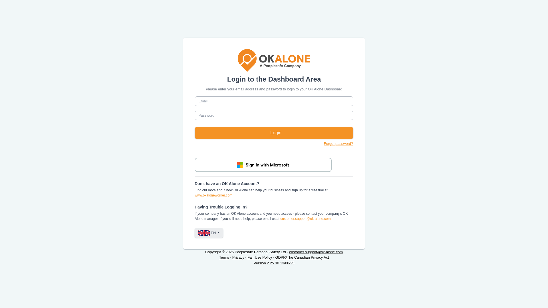 website screenshot of https://dashboard-okalone-dev.pages.dev/