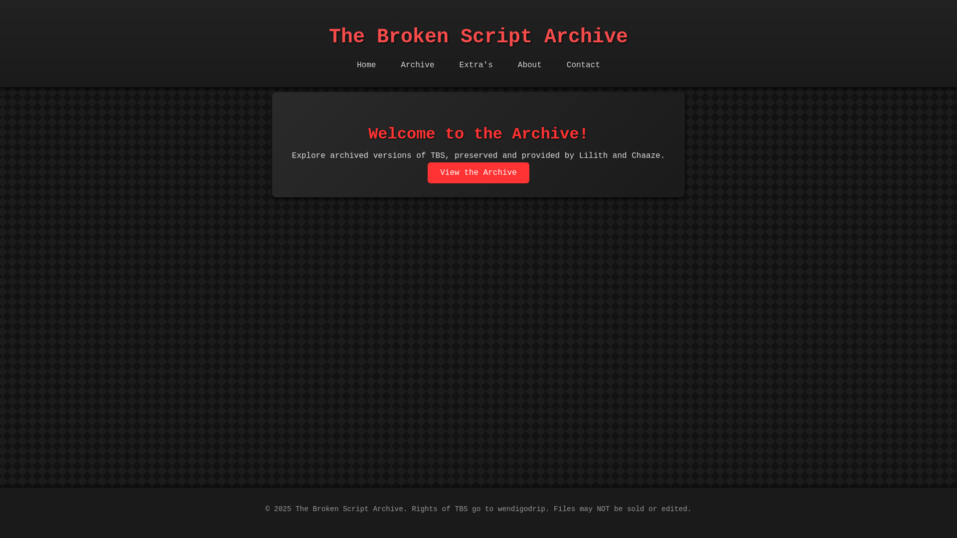 website screenshot of https://tbsarchive.pages.dev/
