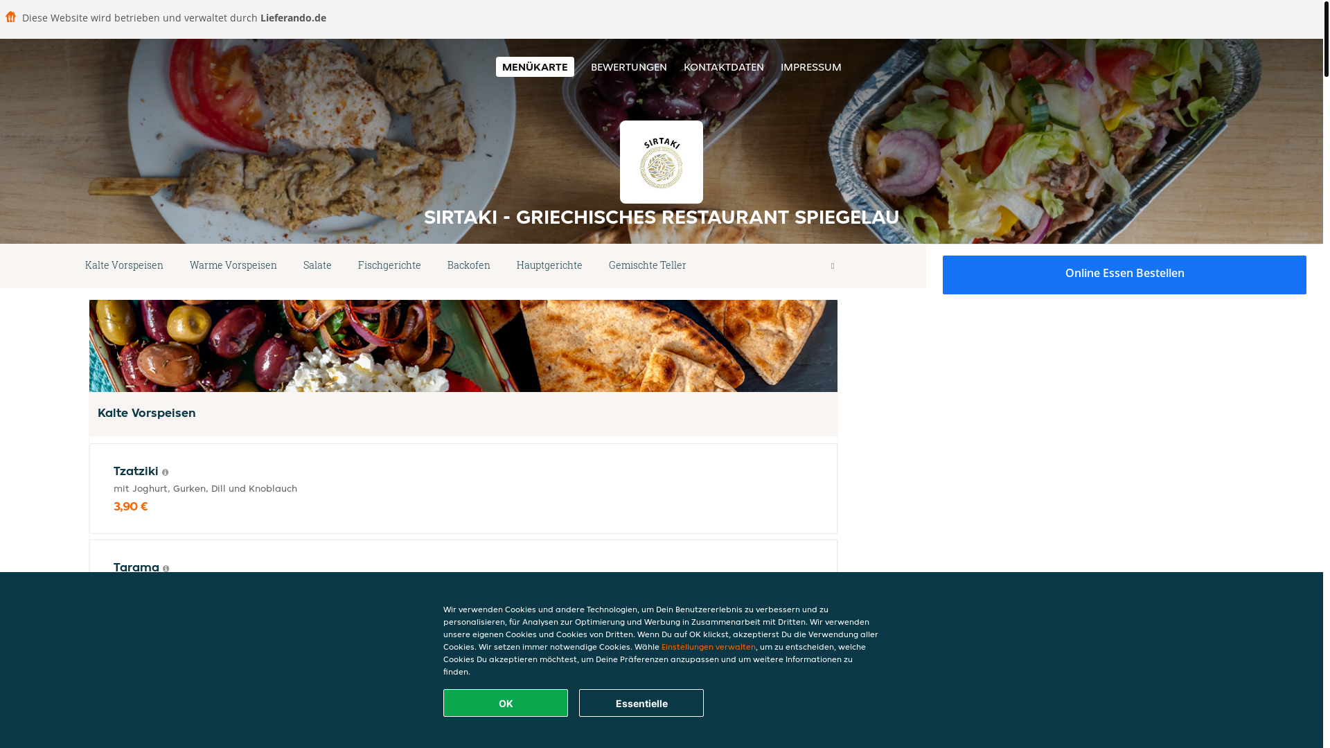 website screenshot of https://sirtaki-spiegelau.de/