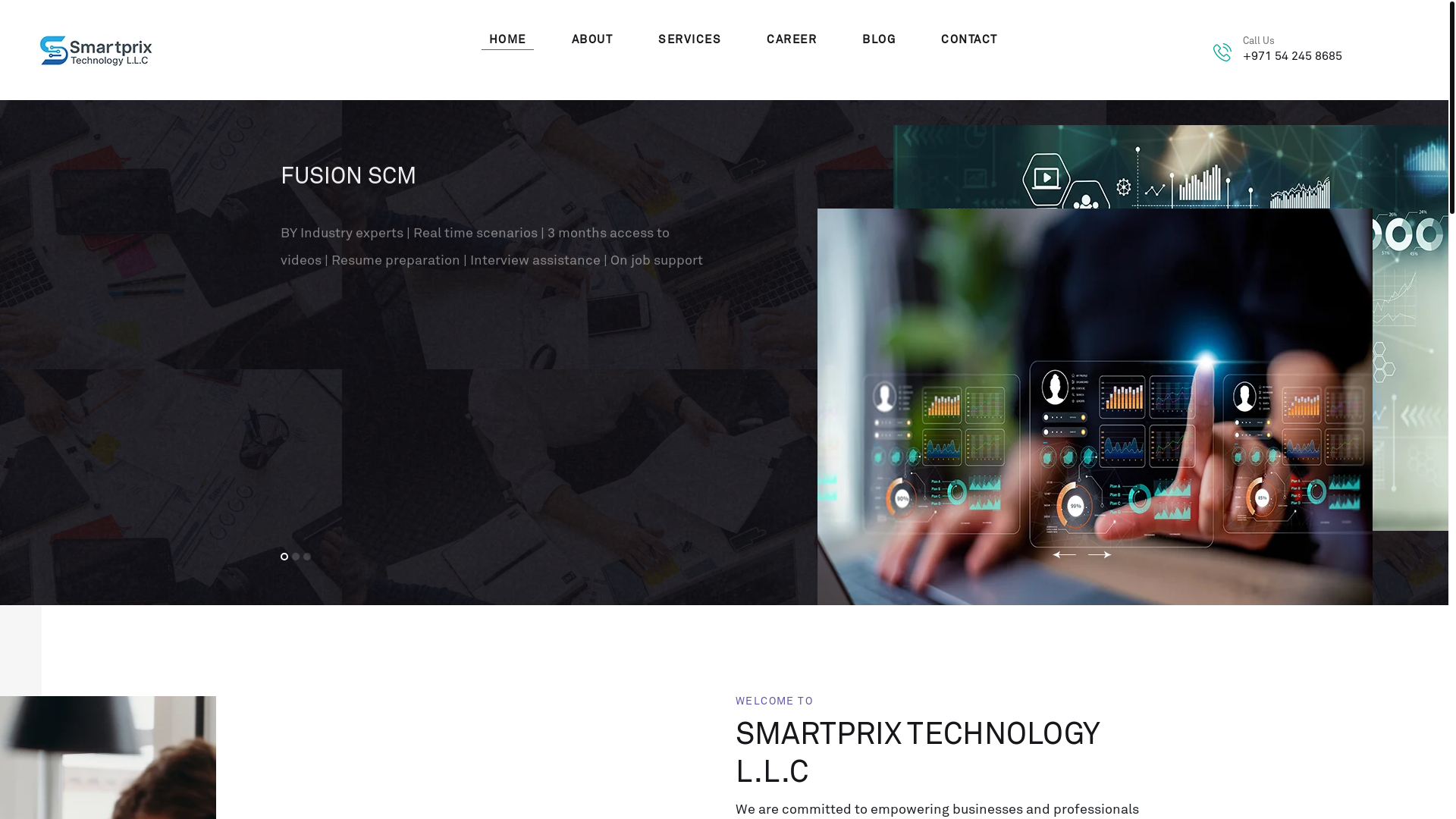 website screenshot of https://smartprixtechnolgy.ae/