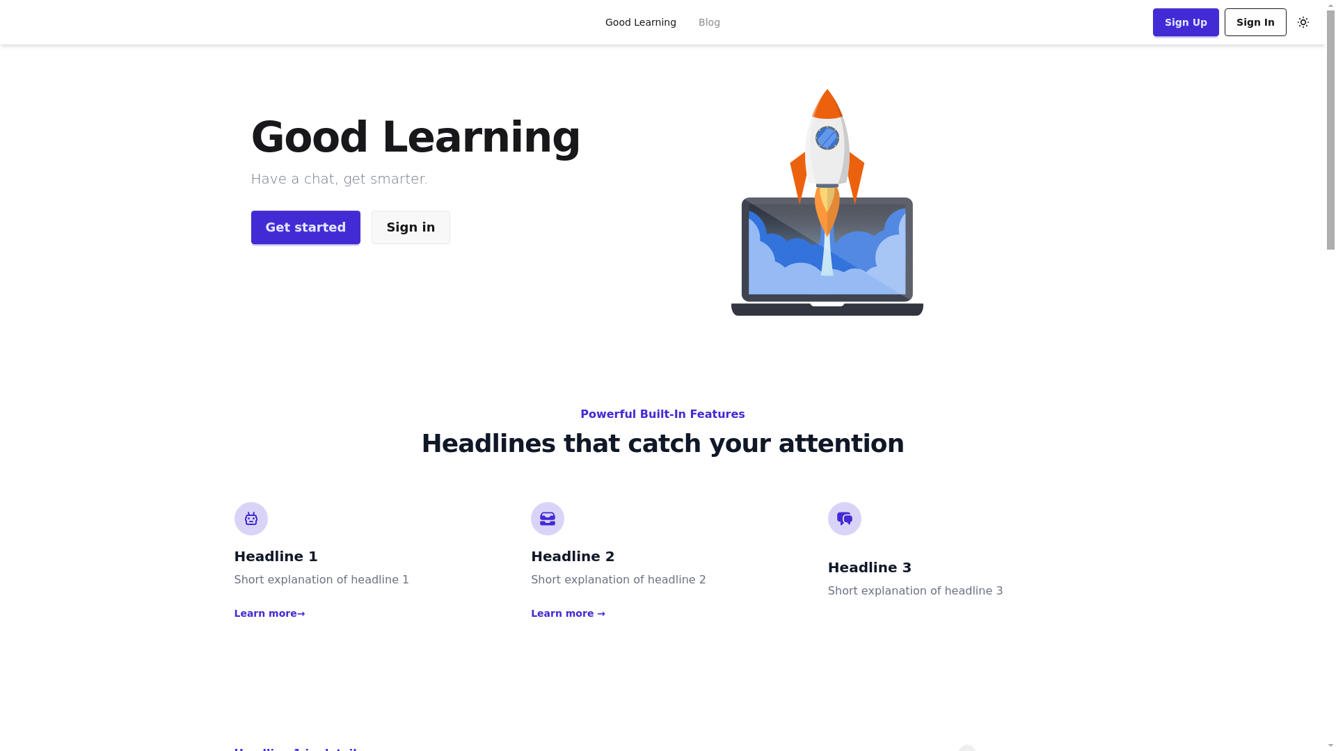 website screenshot of https://goodlearning.app/