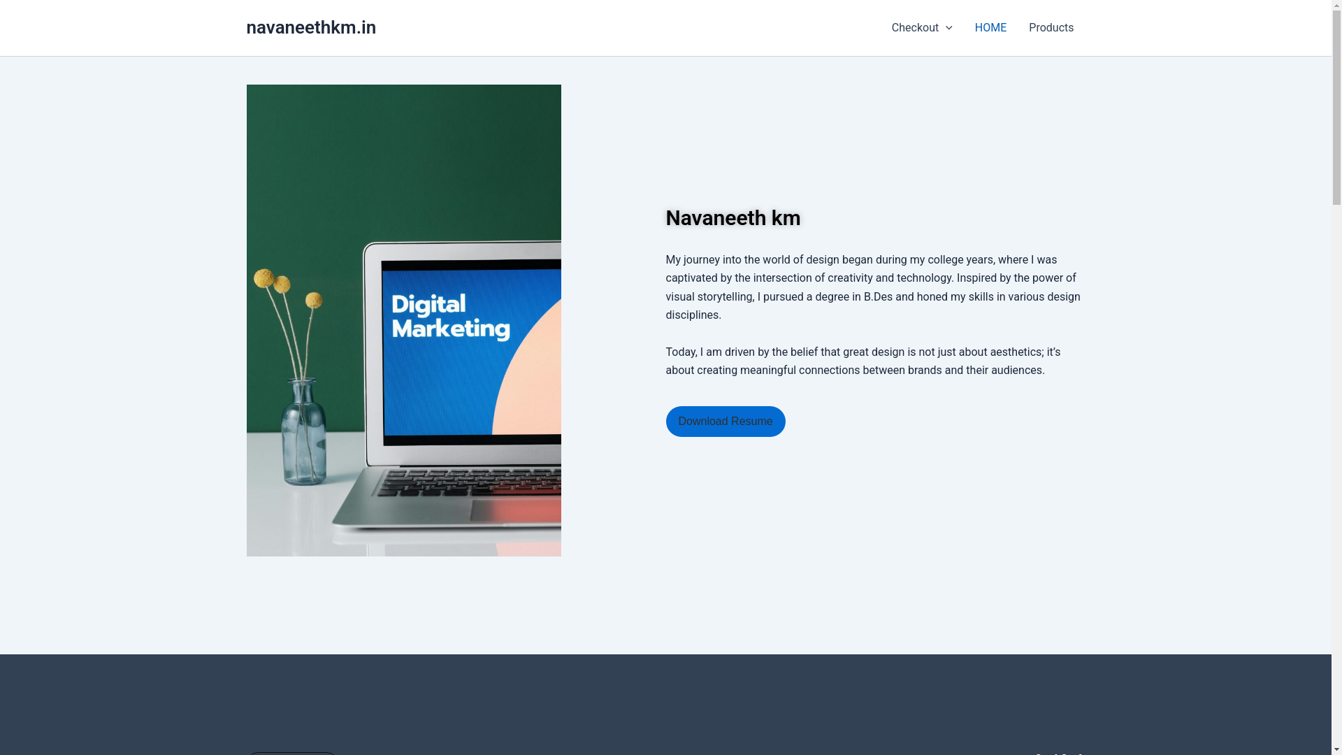website screenshot of https://navaneethkm.in/
